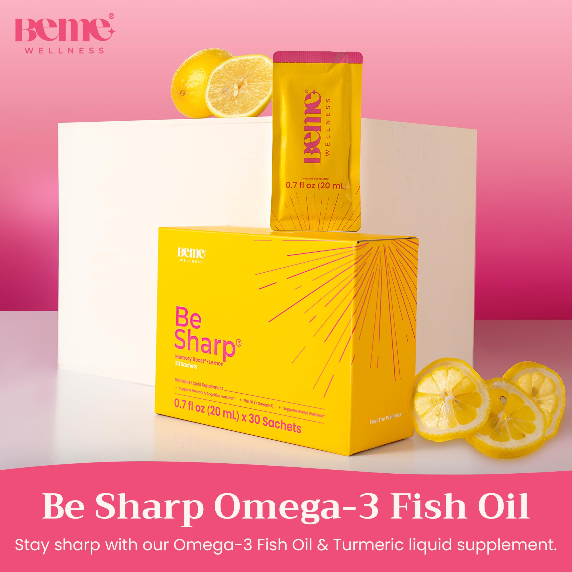 BeMe Liquid Omega 3 Fish Oil - Turmeric Curcumin, Lemon Balm Extract & Omega 3 Supplement for Women - Patented EPAX® for Quick Absorption & high bioavailability - Supports Memory & Brain Health BeMe buy supplements canada