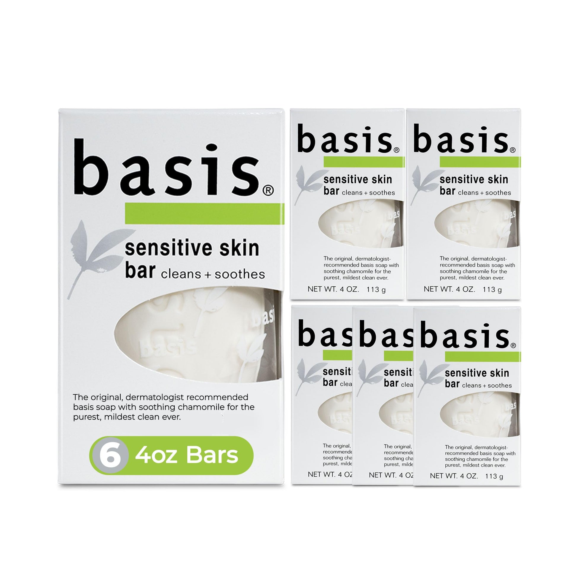 Basis Sensitive Skin Bar Soap for Body, Hands and Face, Unscented Soap Bar for Sensitive Skin with Chamomile and Aloe Vera Basis buy supplements canada