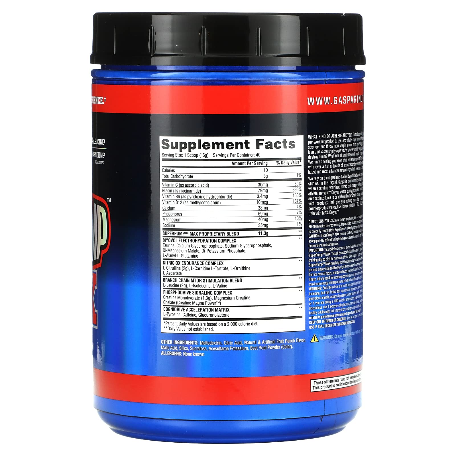 Gaspari Nutrition - SuperPump MAX - The Ultimate Pre Workout Powder, Sustained Energy Gaspari Nutrition buy supplements canada