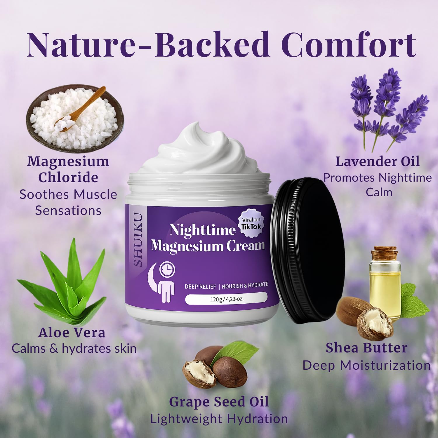 Magnesium Lotion for Sleep & Calm, Topical Magnesium Cream for Relaxation, Nightly Calm, Better Sleep, and for Leg Cramps & Pain SHUIKU buy supplements canada