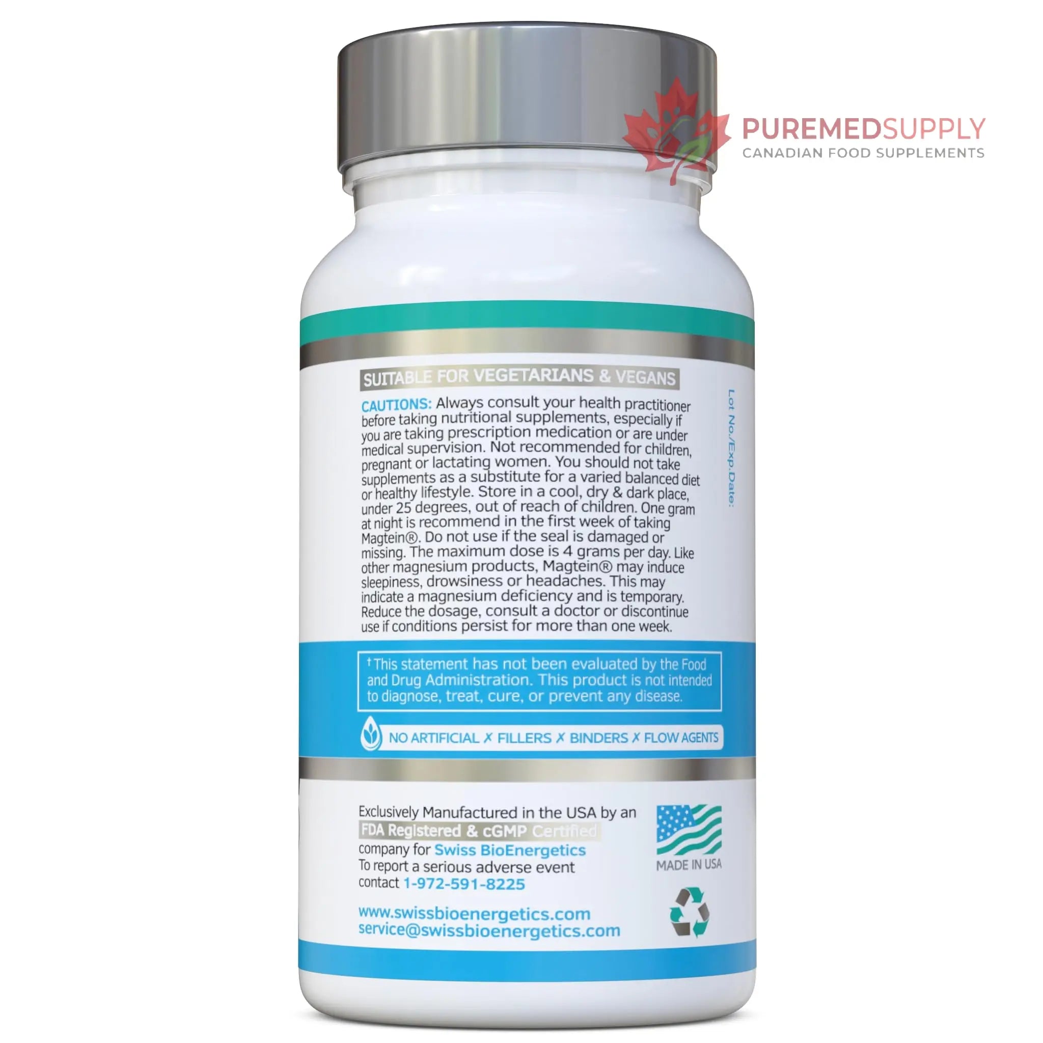 Magnesium L-Threonate Complex 7-in-1 with 1000mg of Magtein Plus Magnesium as Bisglycinate, Taurate, Citrate, Gluconate, Malate & Lactate - Supports Sleep - Vegan, US Made and No Artificial Nasties swiss bioenergetics buy supplements canada