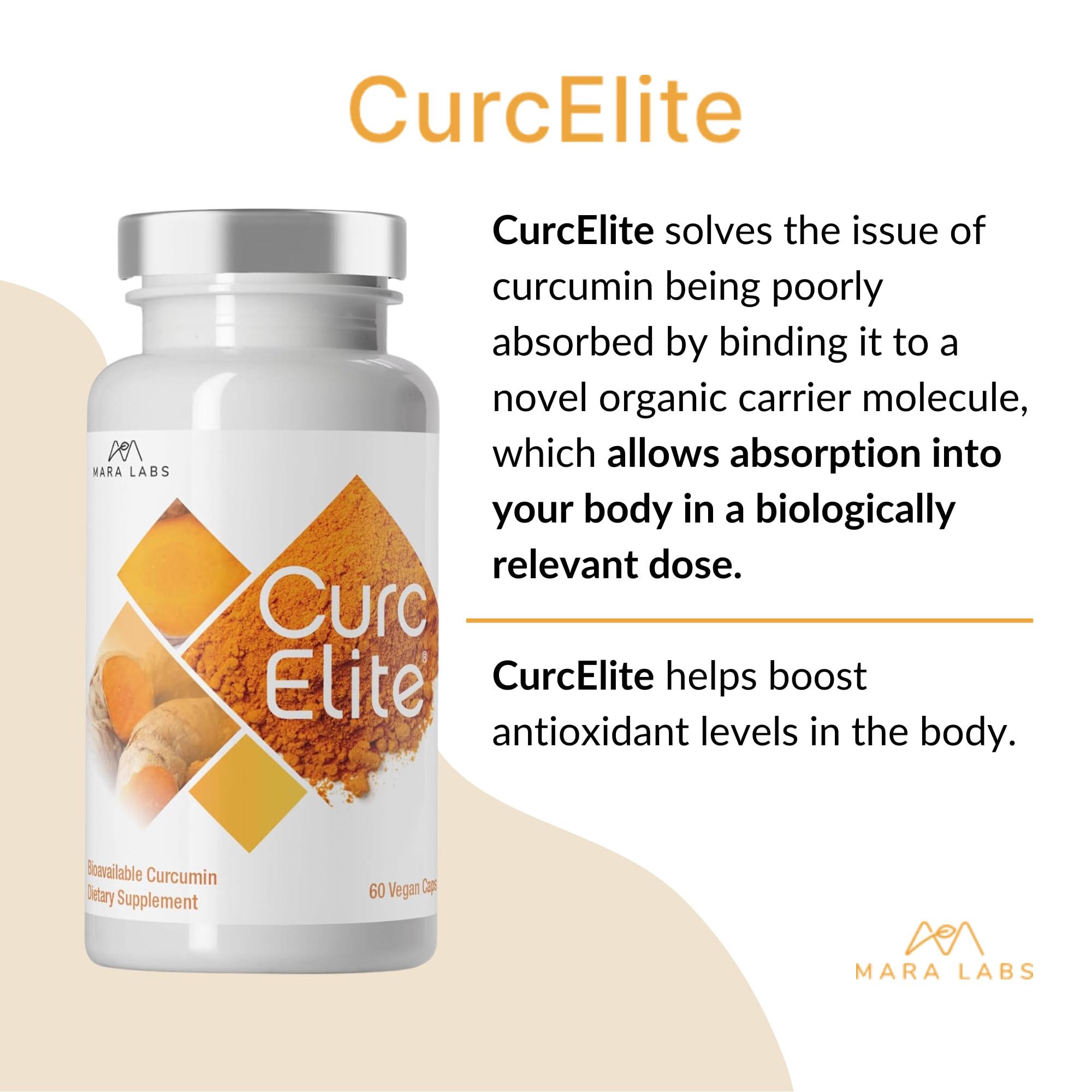 Mara Labs CurcElite Curcumin | Turmeric Extract 95% Curcuminoids | Vegan, No Fillers, and Non-GMO | 60 Vegan Capsules BrocElite buy supplements canada