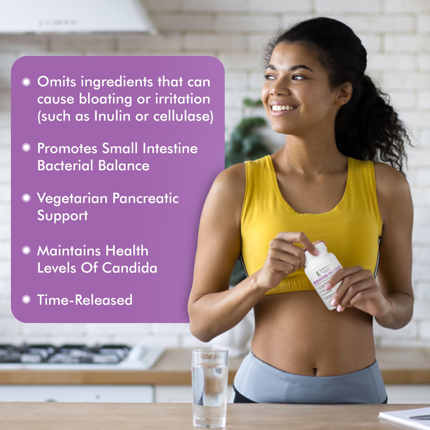 TJ Nutrition Digestive Enzymes for Sensitive Stomachs - Supports Vagus Nerve, Vegetarian Pancreatic Support, Timed Release Formula for Optimal Gut Health, Enhances Food Digestion & Gut Flora TJ Nutrition buy supplements canada