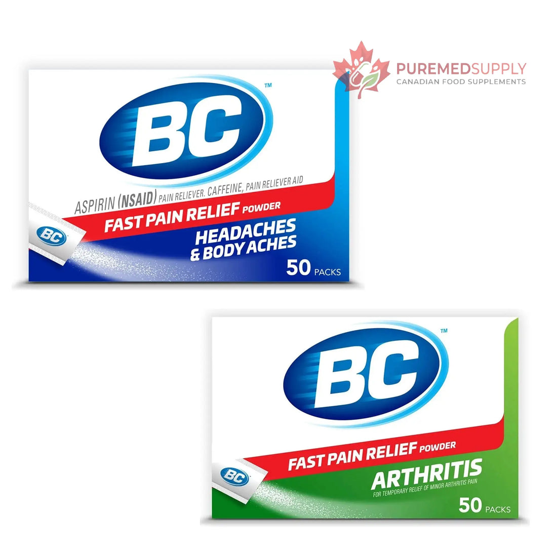 BC Powder | Fast Pain Relief | Arthritis | Aspirin (NSAID) & Caffeine | 50 Count and BC Powder | Fast Pain Relief | Aspirin (NSAID) & Caffeine | 50 Count BC buy supplements canada