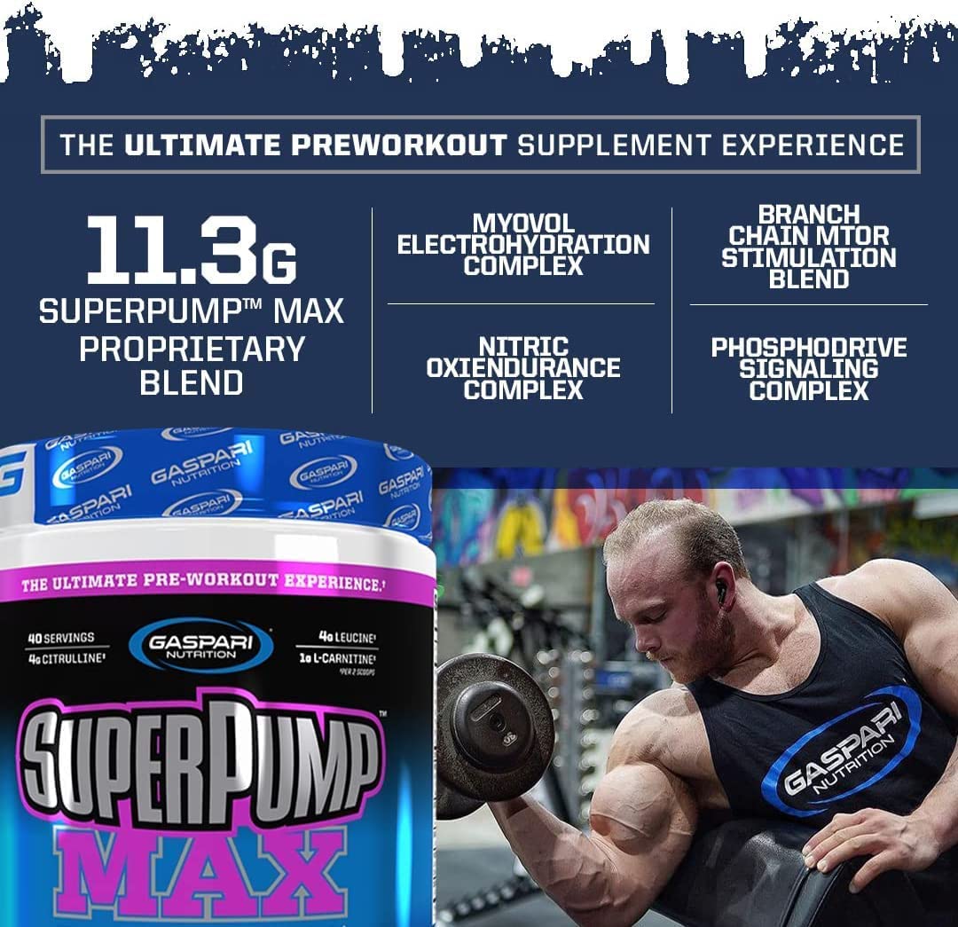 Gaspari Nutrition SuperPump Max Blue Raspberry Ice - 1.41 lbs Gaspari Nutrition buy supplements canada