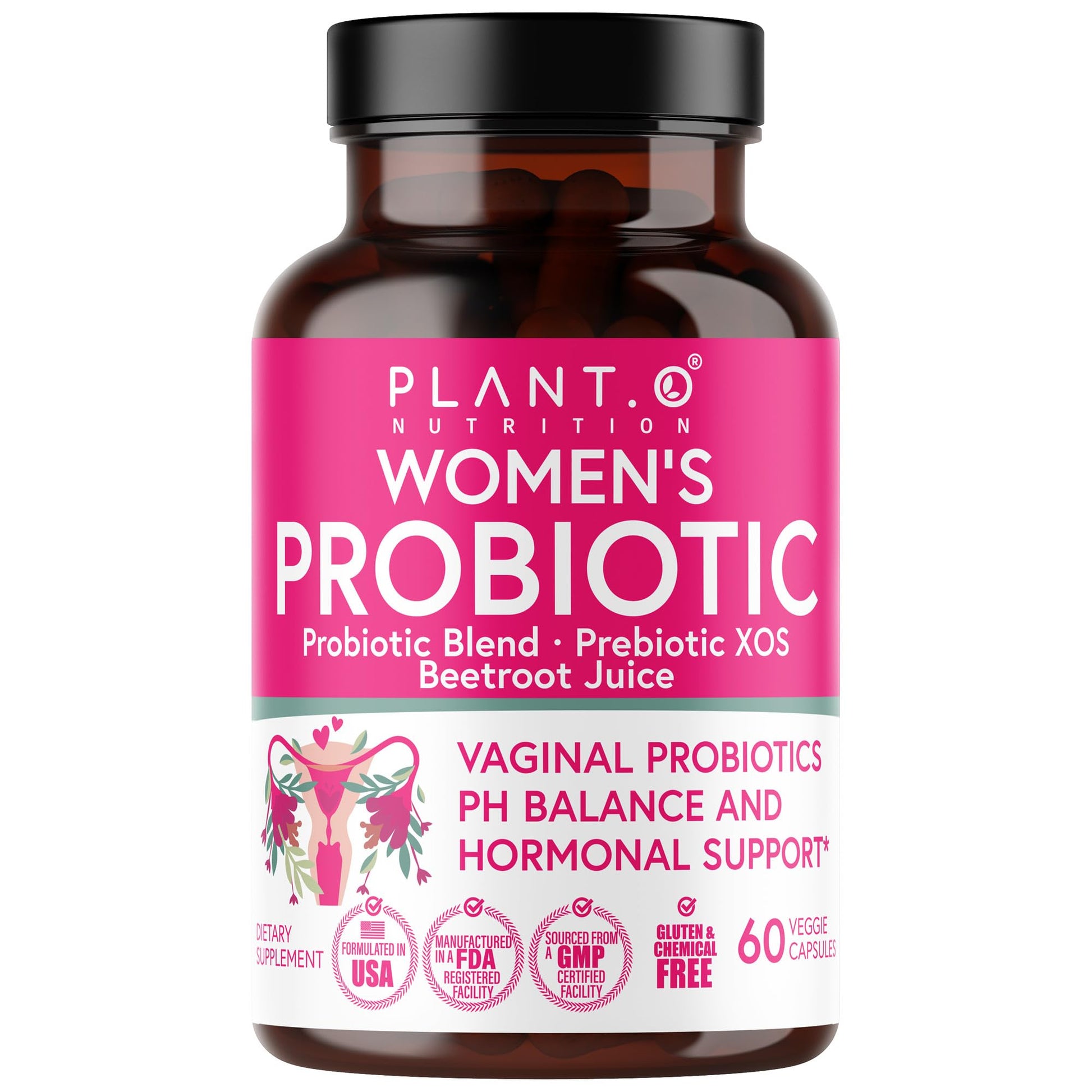 PLANT.O NUTRITION Vaginal Probiotics for Women with 4 Lactobacillus Strains Probiotic & Prebiotic Blend PLANT.O NUTRITION buy supplements canada