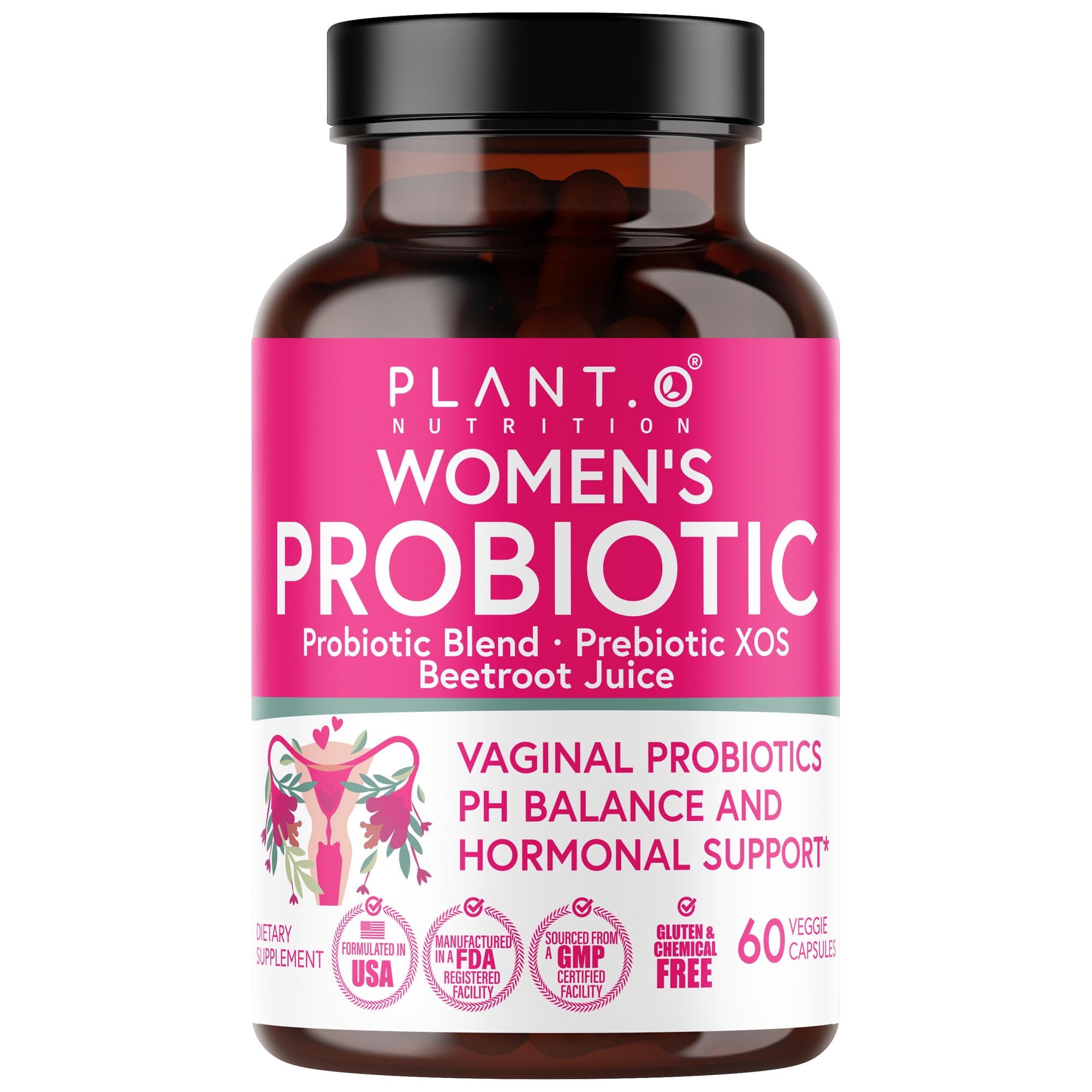PLANT.O NUTRITION Vaginal Probiotics for Women with 4 Lactobacillus Strains Probiotic & Prebiotic Blend PLANT.O NUTRITION buy supplements canada