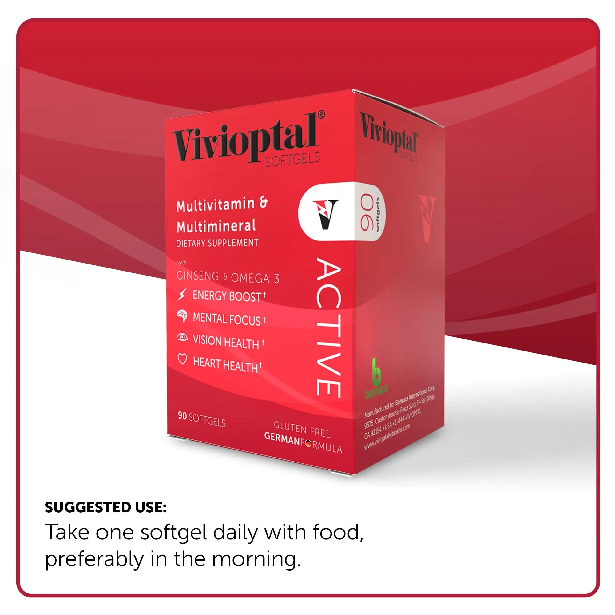 Vivioptal Active, 90 Softgels, Ginseng & Omega 3, Multivitamin & Multimineral, Gluten Free, German Formula Vivioptal Vitamins buy supplements canada