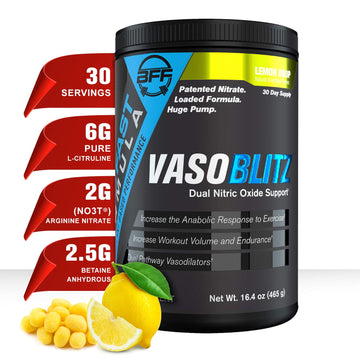 VASOBLITZ Award Winning Dual Nitric Oxide Pre Workout with NO3T Arginine Nitrate BFF Build Fast Formula buy supplements canada