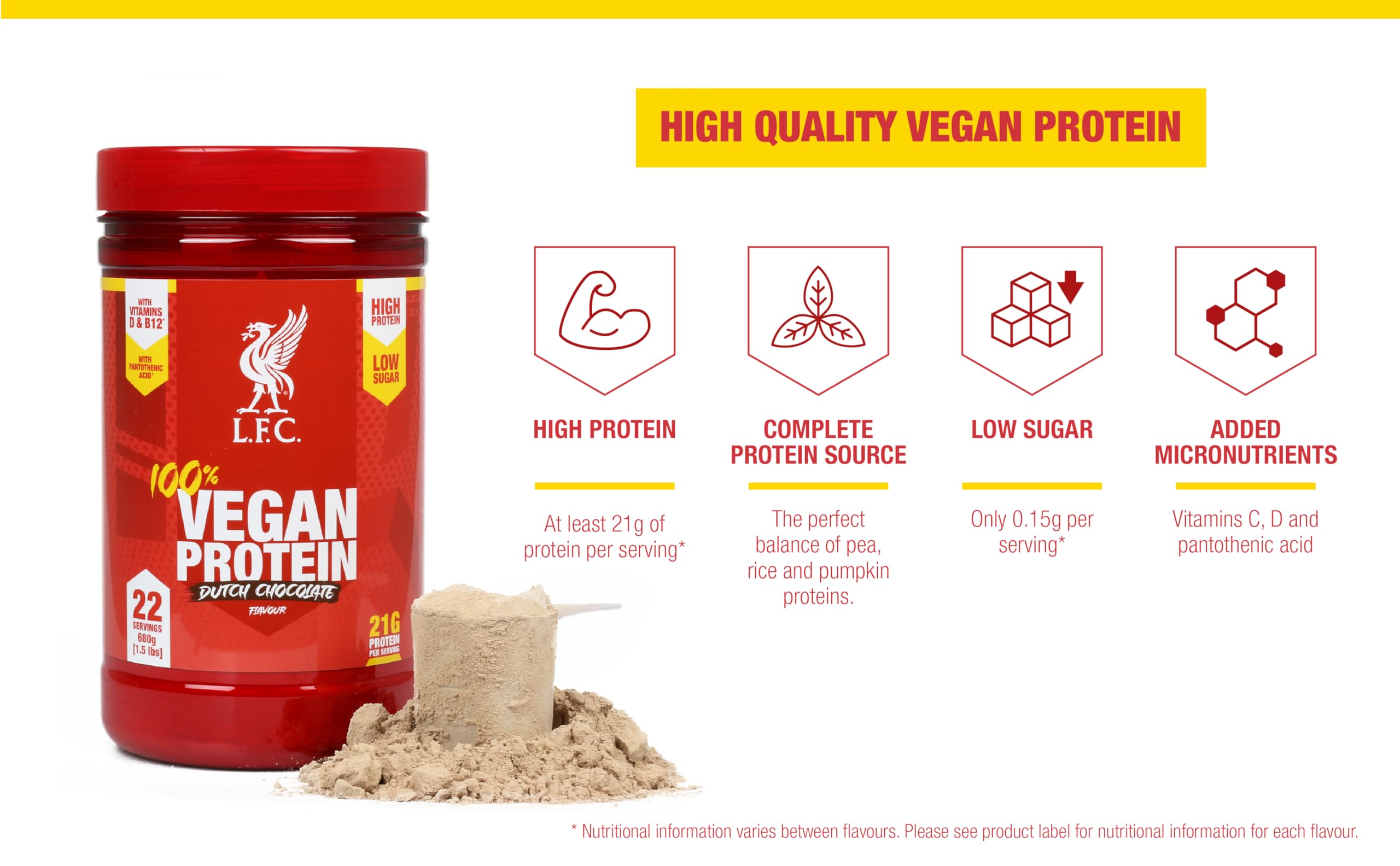 LFC Vegan Protein Powder Banana Caramel Flavour 680g 100% Vegan Protein Powder 21g High Protein, Vector Consumer buy supplements canada