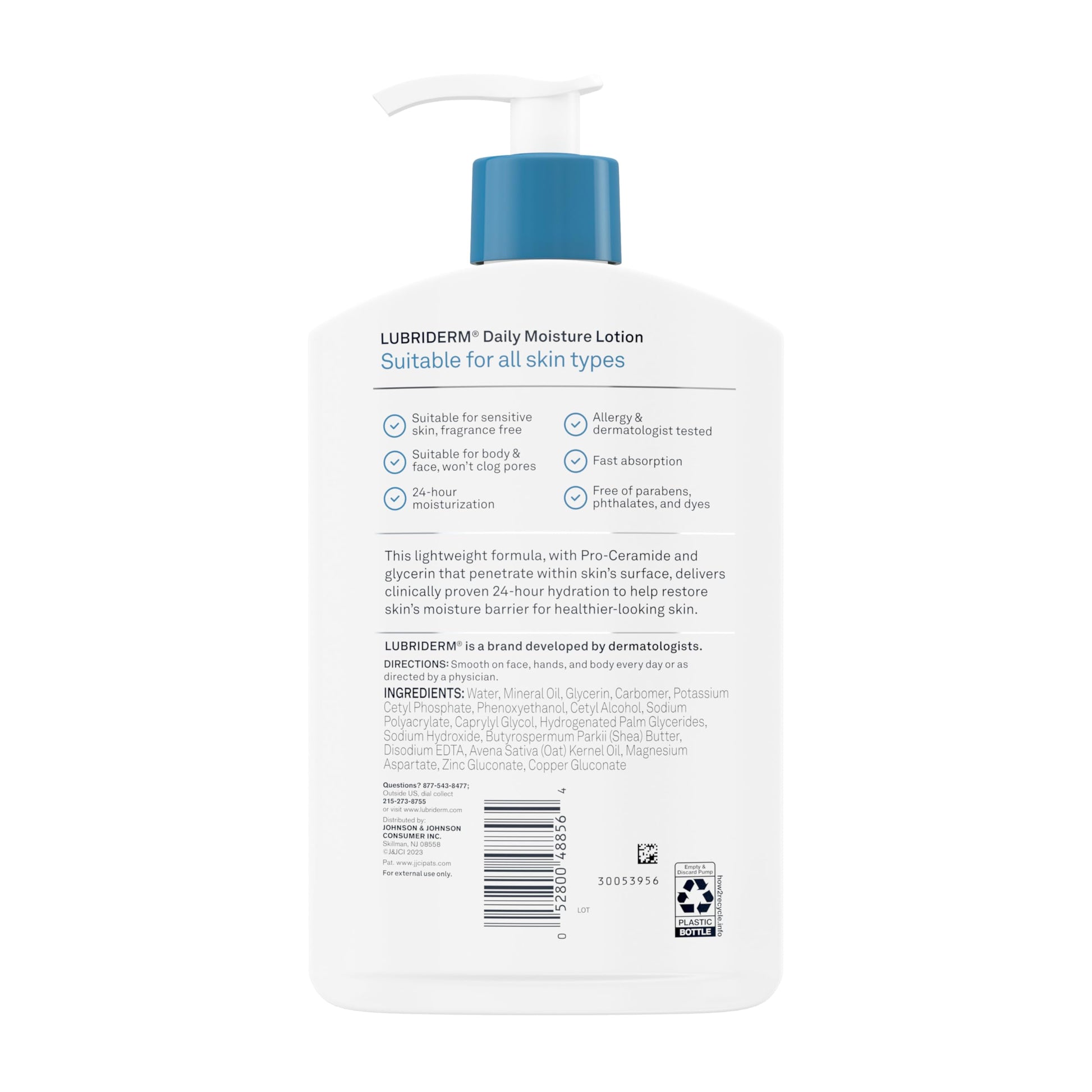 Lubriderm Fragrance Free Daily Moisture Lotion + Pro-Ceramide, Shea Butter & Glycerin, Face, Hand & Body Lotion for Sensitive Skin Lubriderm buy supplements canada