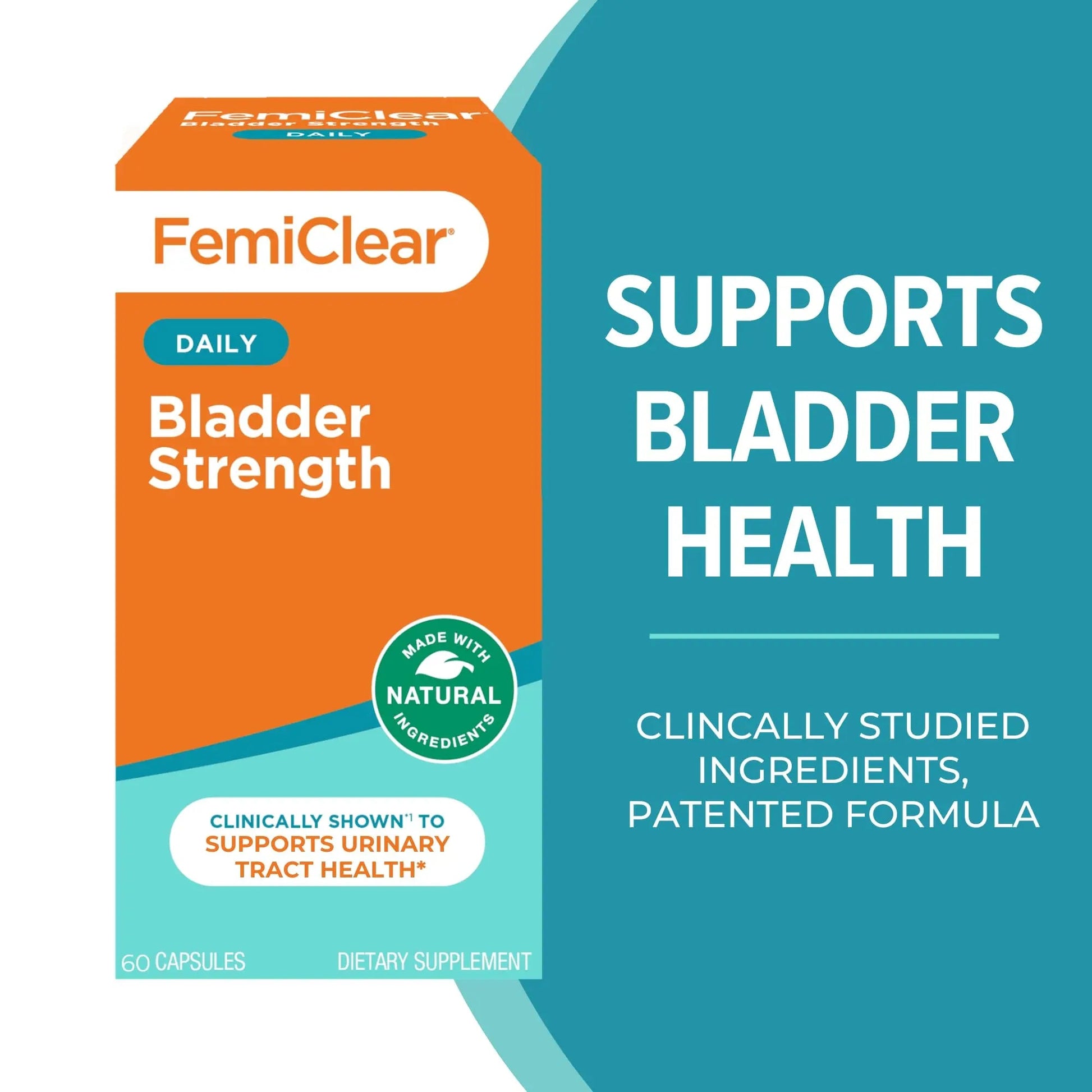 FemiClear Bladder Strength Supplement | Bladder Control & Wellness | 60 Capsules, 30 Day Supply | Made with Natural Ingredients | for Women & Men FemiClear buy supplements canada