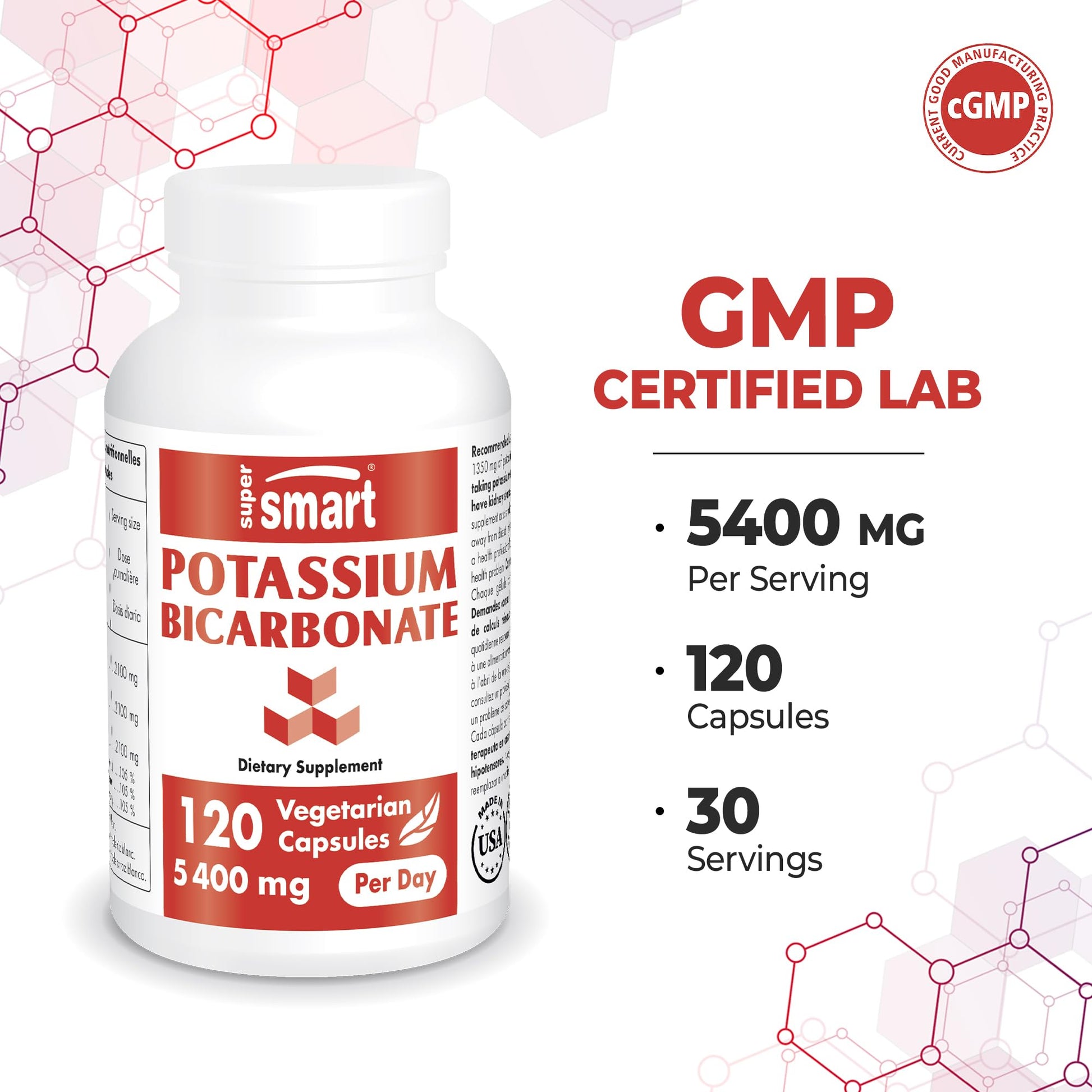 Supersmart - Potassium Bicarbonate 5400mg per Day (High Dose) - Electrolyte Mineral Supersmart buy supplements canada