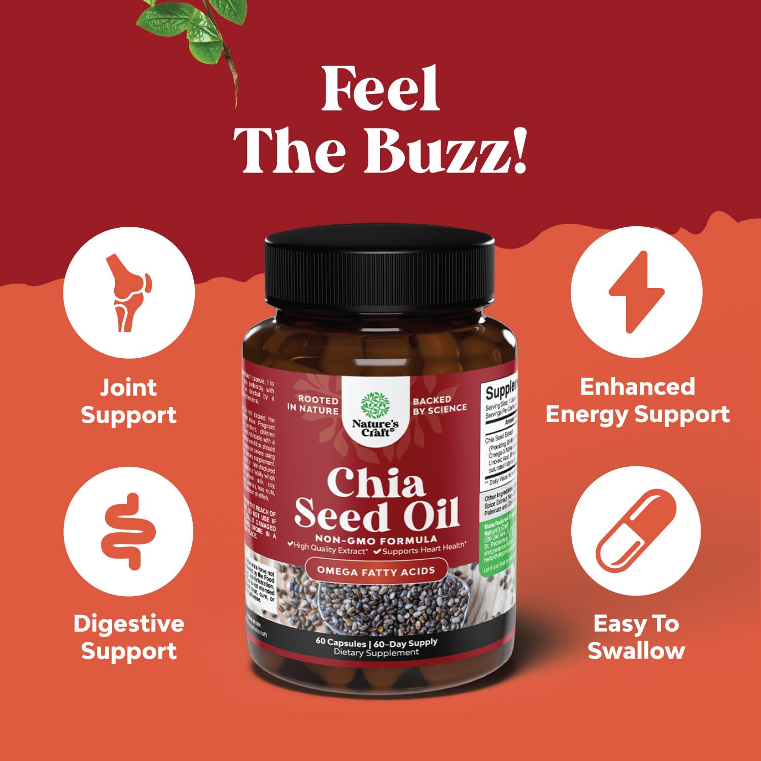 Chia Seed Oil Supplement for Weight Loss and Energy Natural Superfood Protein Metabolis Natures Craft buy supplements canada