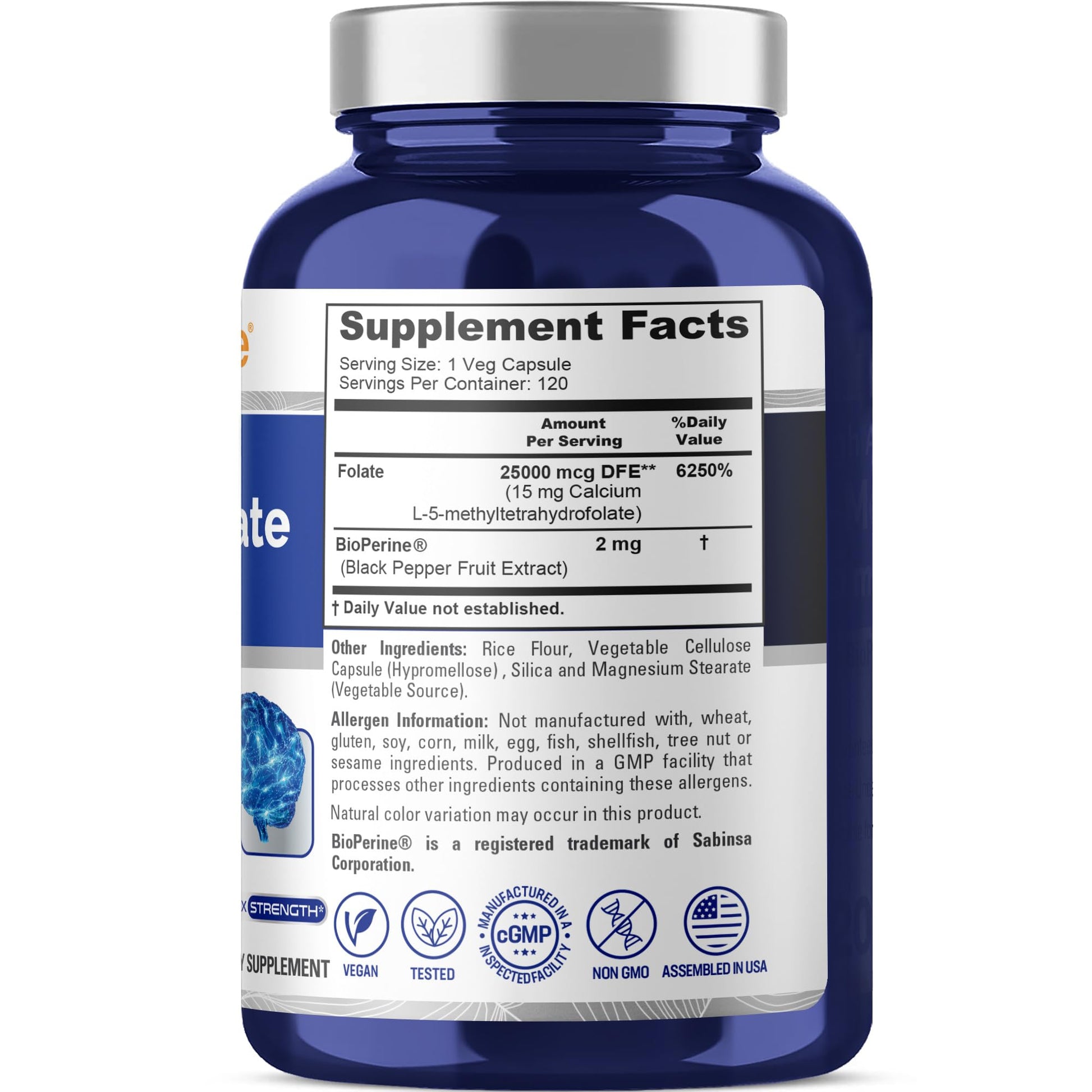NusaPure L Methylfolate 15mg, 120 Veggie Capsules, Bioperine & Vegan NusaPure buy supplements canada