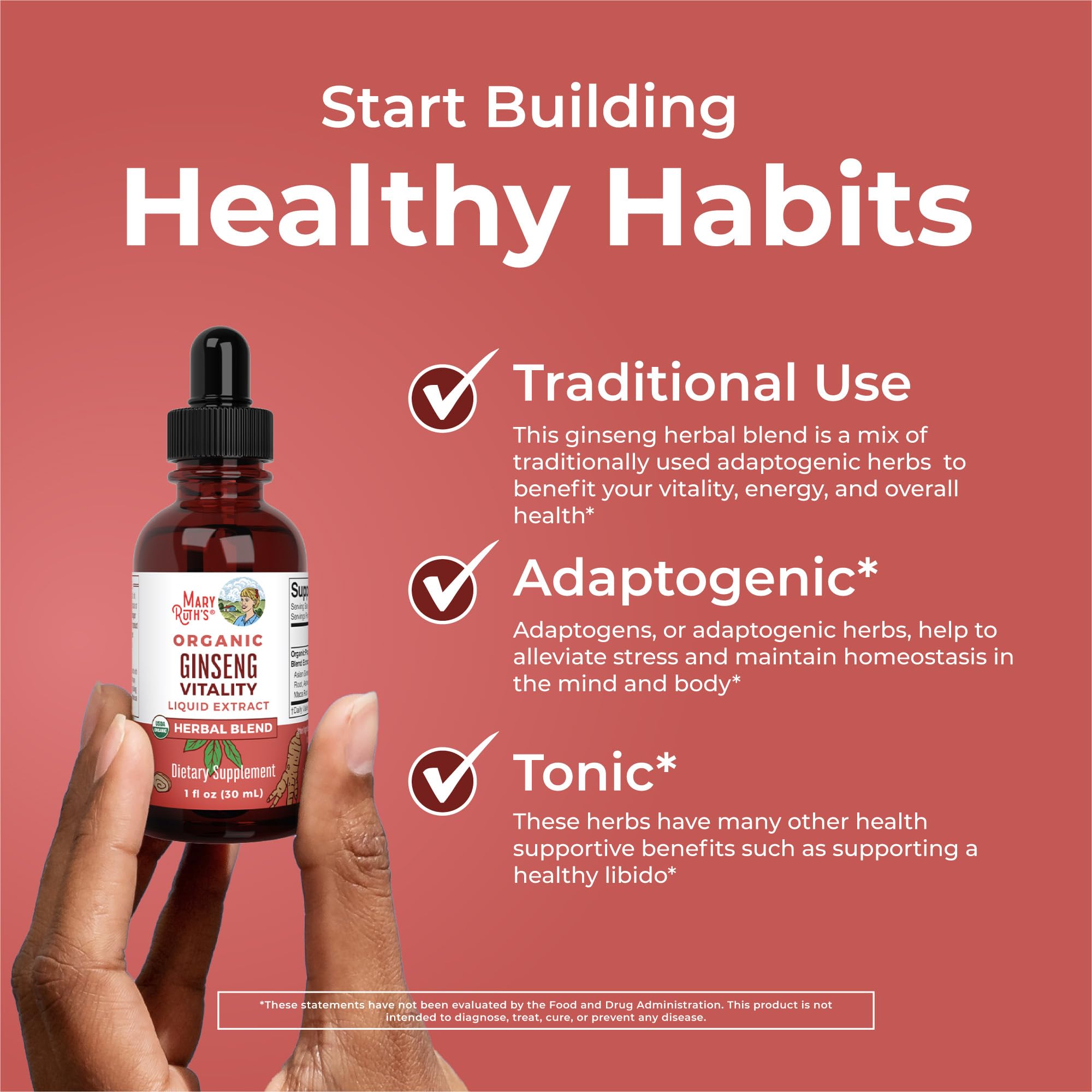 MaryRuth Organics Herbal Supplement for Brain Function | Boost Energy | Memory | Vitality USDA | Ginseng with Ashwagandha | Eleuthero and Maca Root Extract | 1 Fl Oz MARYRUTH'S buy supplements canada