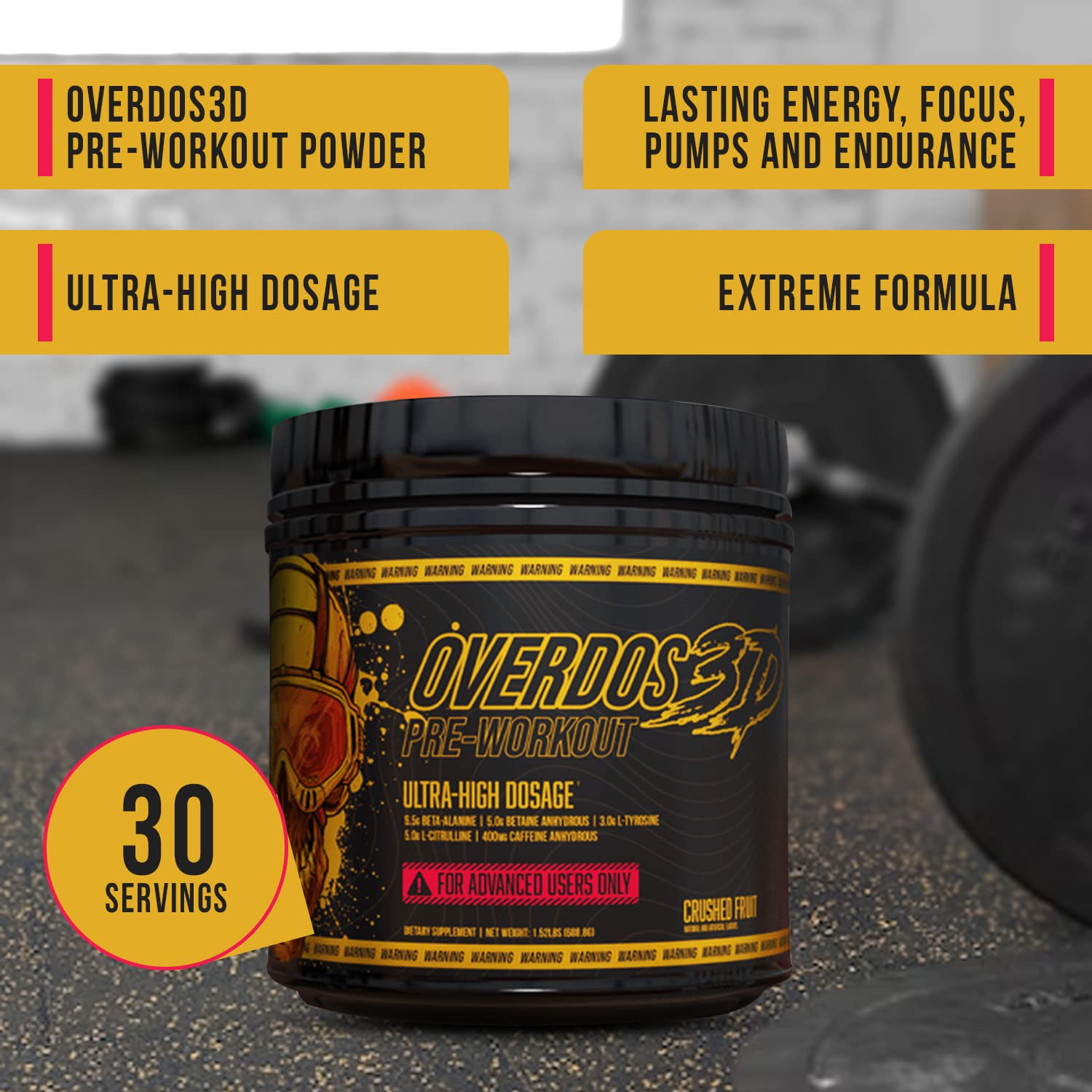 OVERDOS3D Pre-Workout Powder | Ultra-High Dosage | for Advanced Users ONLY Heath Secret buy supplements canada