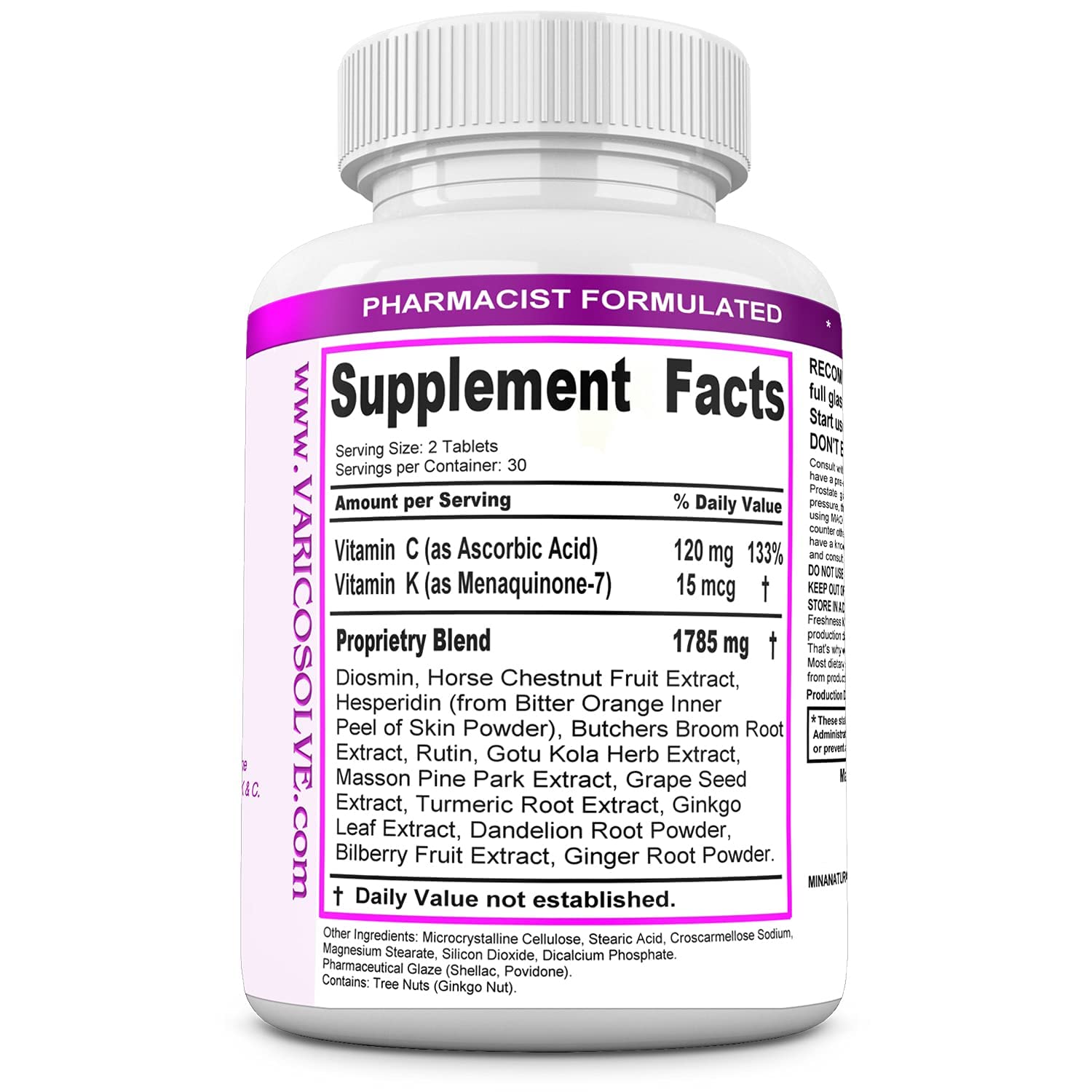 MINANATURALS VARICOSOLVE The Natural Supplement for Leg Veins. 60 Tablets MINANATURALS buy supplements canada