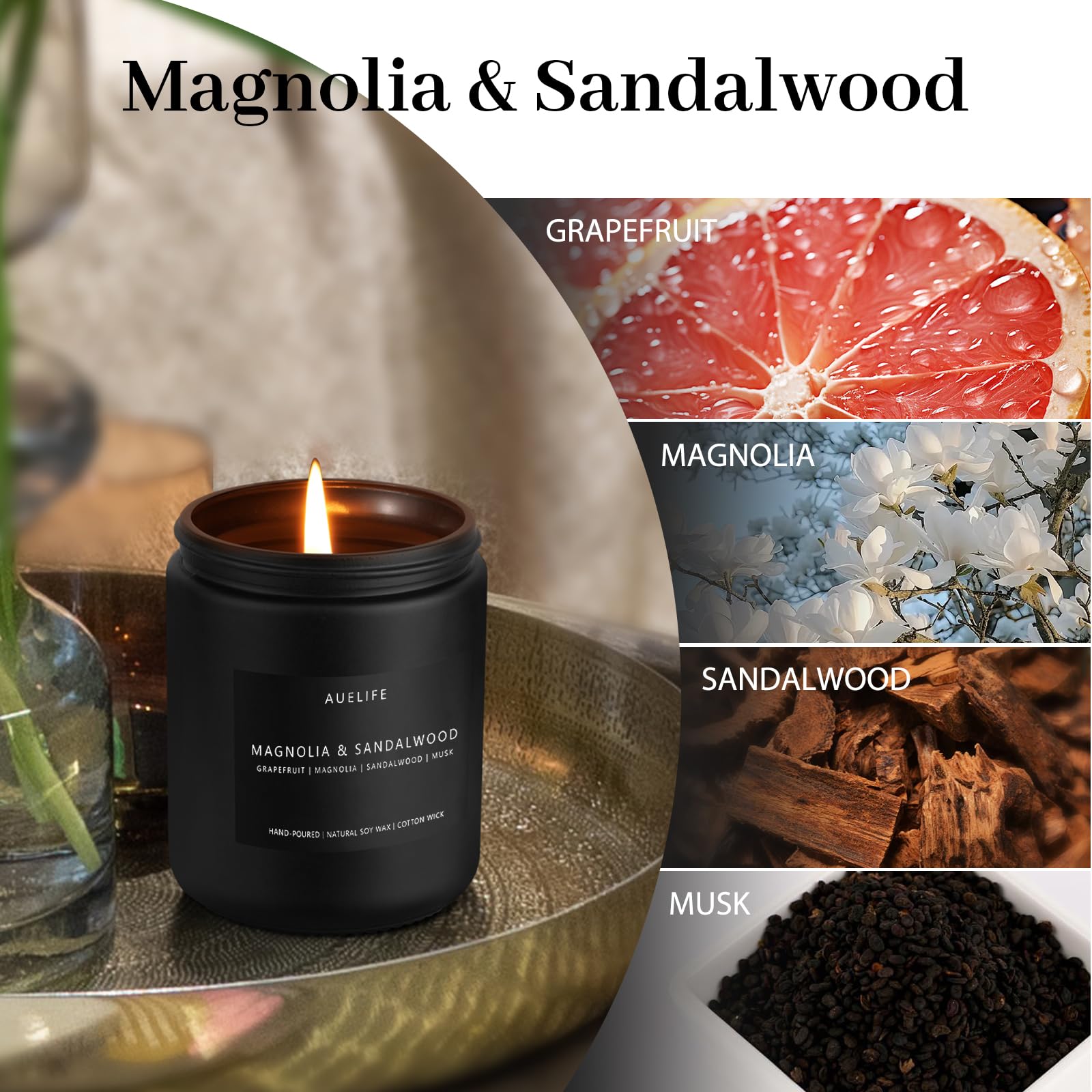 Scented Candles Set | Men Candles Set, Candles for Men Scented Candles for Home - 4 Pack Candles Scents Auelife buy supplements canada