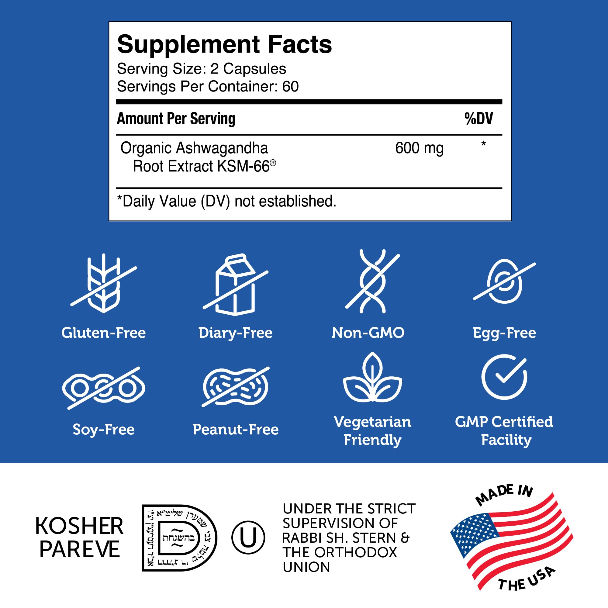 Zahler Ashwagandha Capsules, KSM-66 Aswhagandha 600mg Supplement, Relaxation and Stress Support, Kosher, 60 Capsules Zahler buy supplements canada