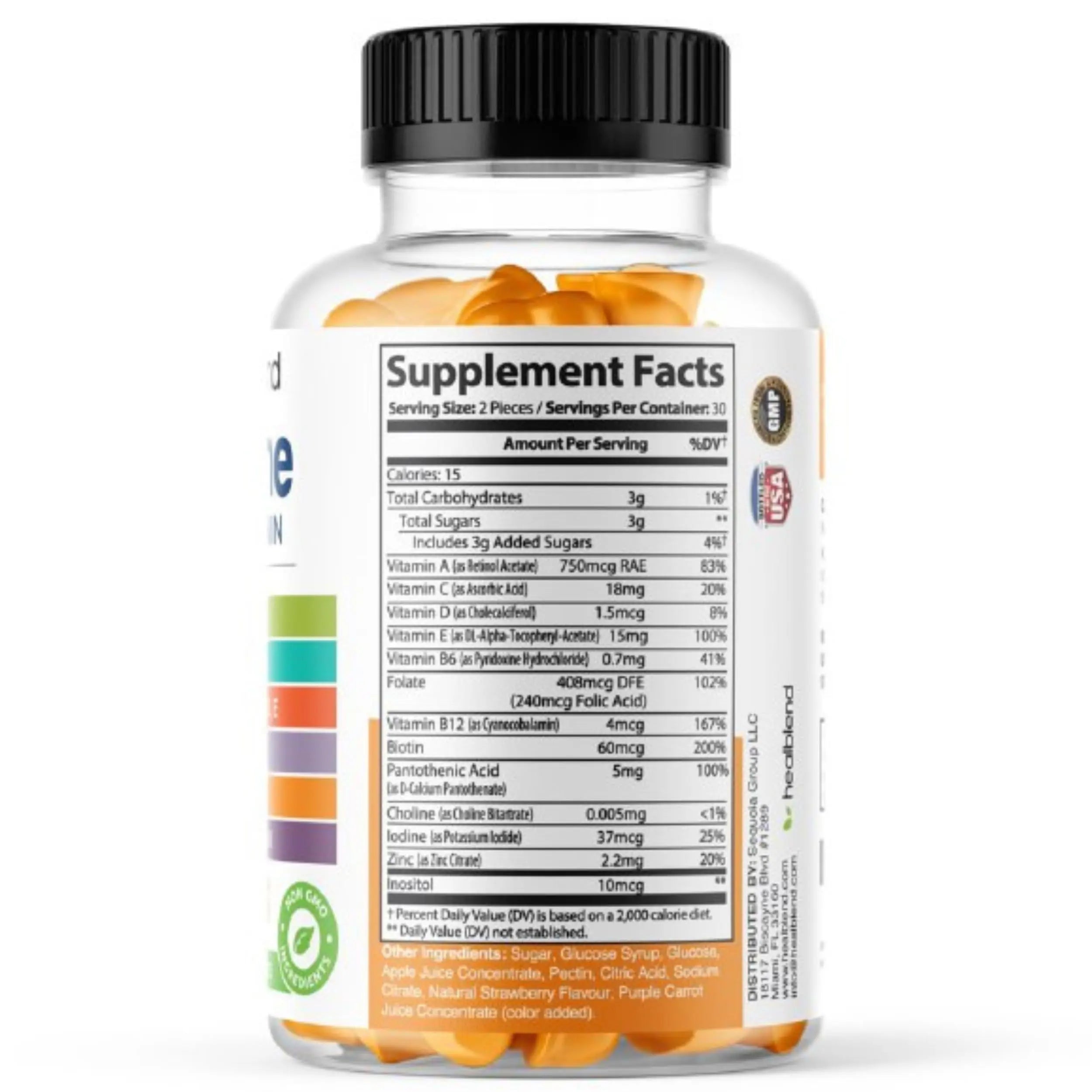 healblend Power-Packed Multivitamin Bear Gummies for Adult | Vitamins C, D3, B6, B12, Iron, Zinc healblend buy supplements canada