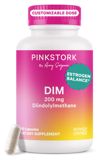 Pink Stork DIM Supplement for Women - Estrogen and Hormone Balance for Menopause, Perimenopause & PMS - DIM 200 mg Plus BioPerine for Mood Support - 60 Day Supply Pink Stork buy supplements canada