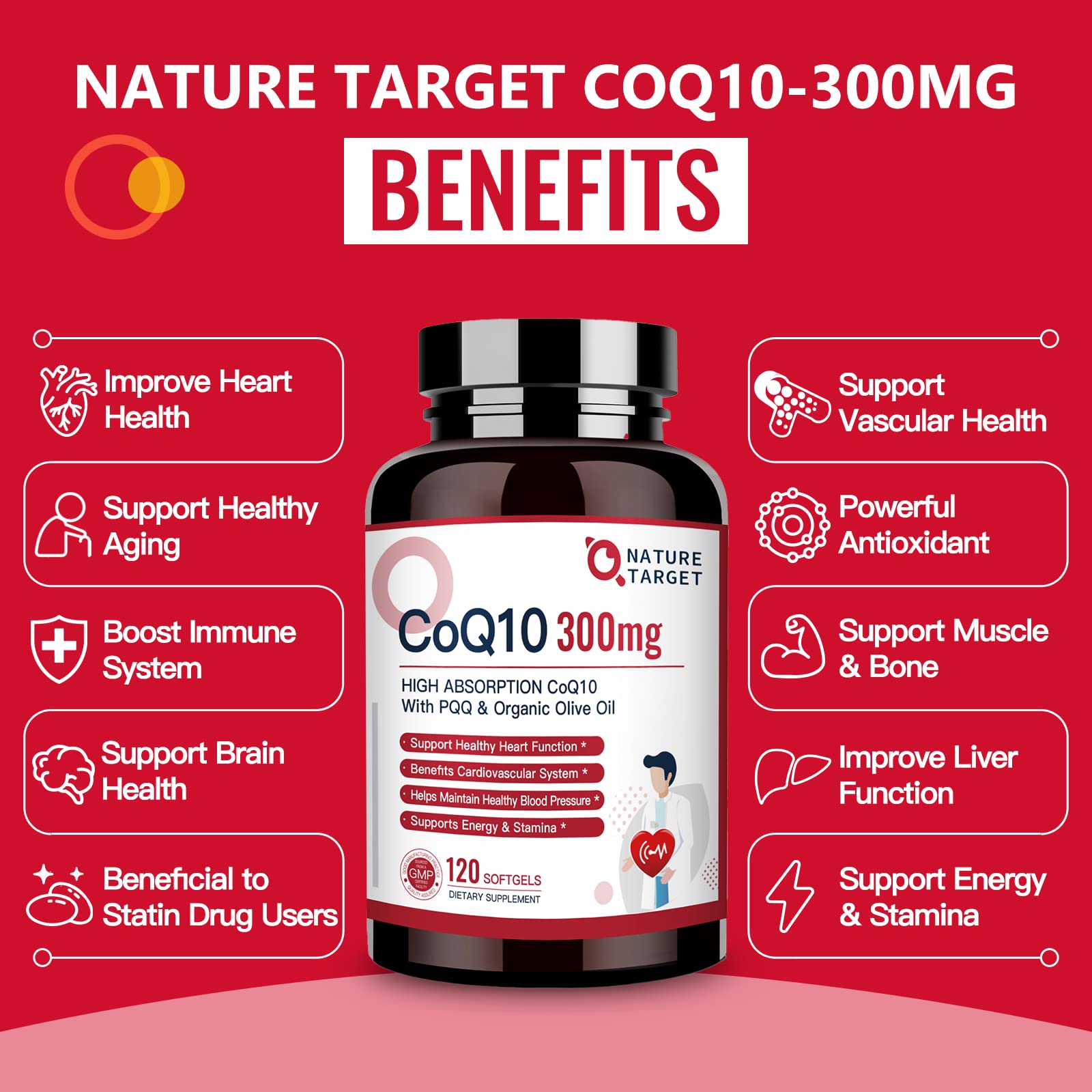 NATURE TARGET CoQ10-300mg-Softgels + PQQ with Organic-Olive-Oil - High Absorption NATURE TARGET buy supplements canada