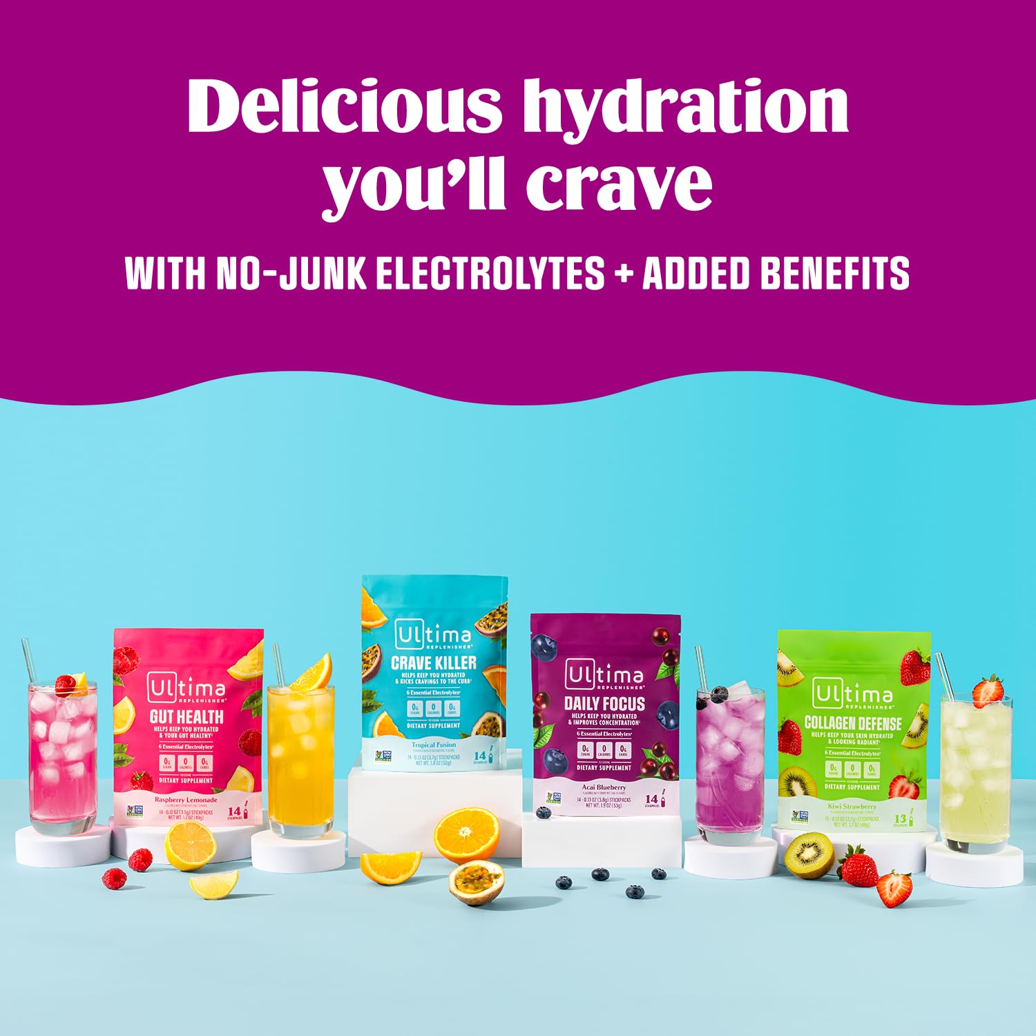 Ultima Replenisher Crave Killer Supplement and Electrolytes Powder – Tropical Fusion, 14 Stickpacks – Hydration Packets that Kick Cravings to The Curb Ultima Replenisher buy supplements canada