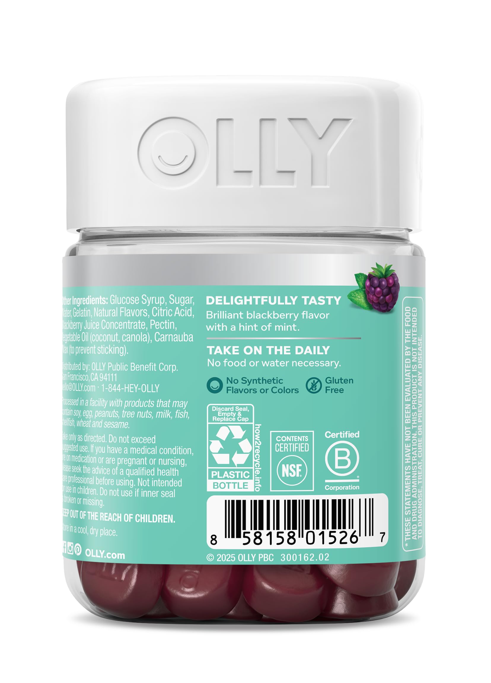 OLLY Flawless Complexion Gummy, Clear and Healthy Skin Support, Vitamins E, A, Zinc, Chewable Supplement, Berry - 50 Count (Pack of 1) OLLY buy supplements canada