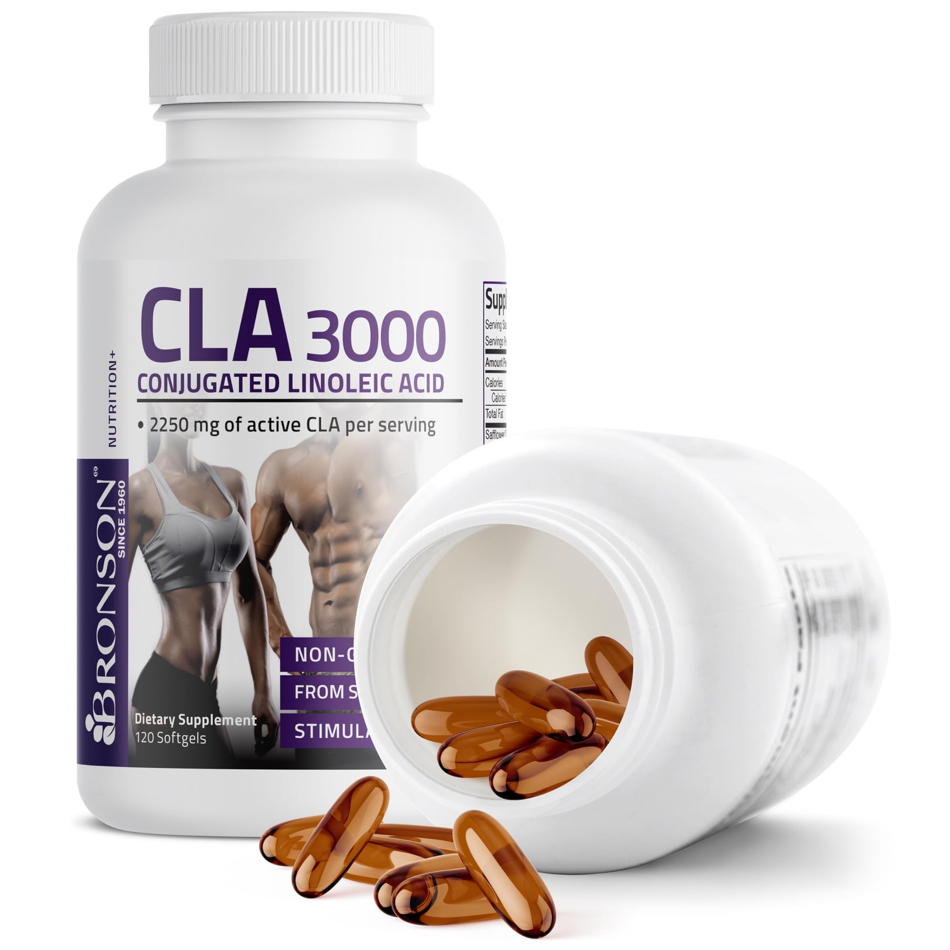 Bronson CLA 3000 Extra High Potency Supports Healthy Weight Management Lean Muscle Mass Non-Stimulating Bronson buy supplements canada
