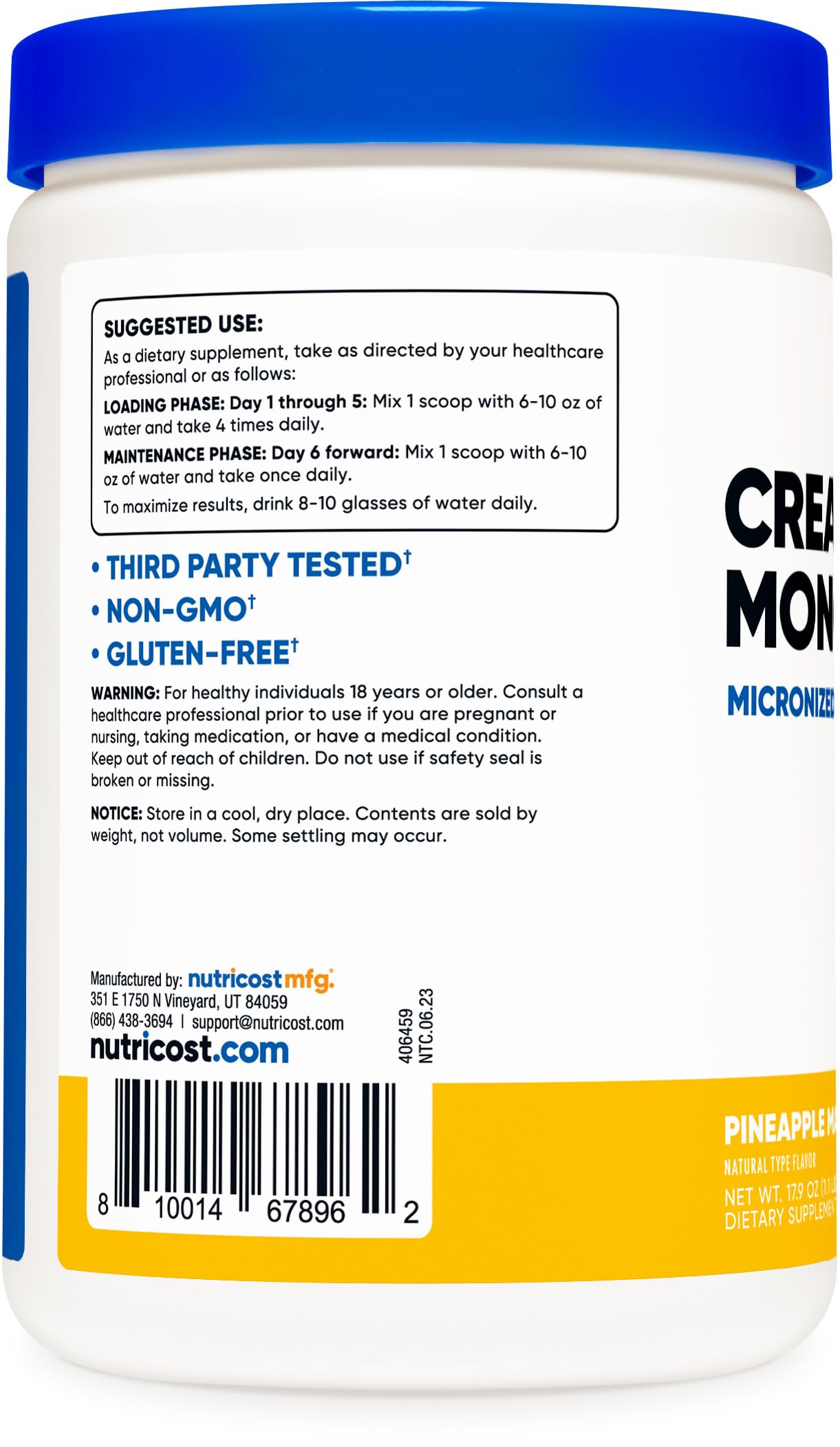 Nutricost Creatine Monohydrate Powder (Pineapple Mango, 500 Gram) - Micronized Nutricost buy supplements canada