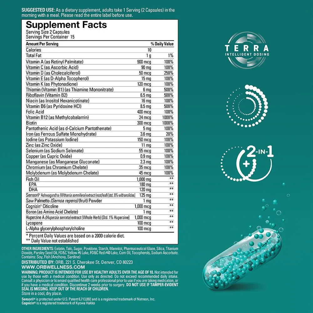 ORB Men’S MULTIVITAMIN + Fish Oil – A Complete Multi + Fish Oil |Heart Health Support, Antioxidant Support, Supports a Positive Mood Orb Wellness buy supplements canada