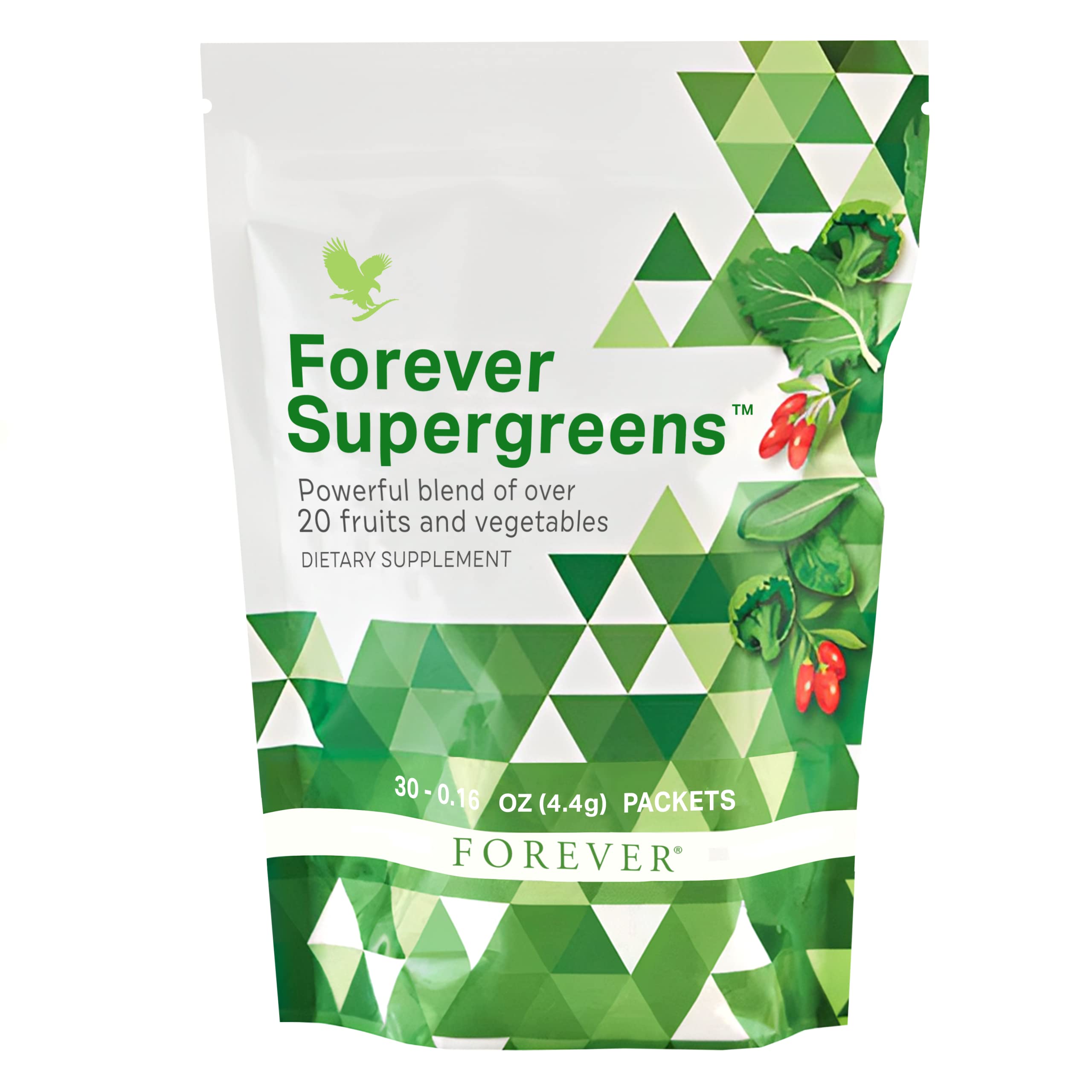 Forever Living - Forever Supergreens - Blend for Your Active Lifestyle - Supercharge Your Day w/Over 20 Powerful Greens and Superfoods. - 30 Packets Forever Living Products buy supplements canada