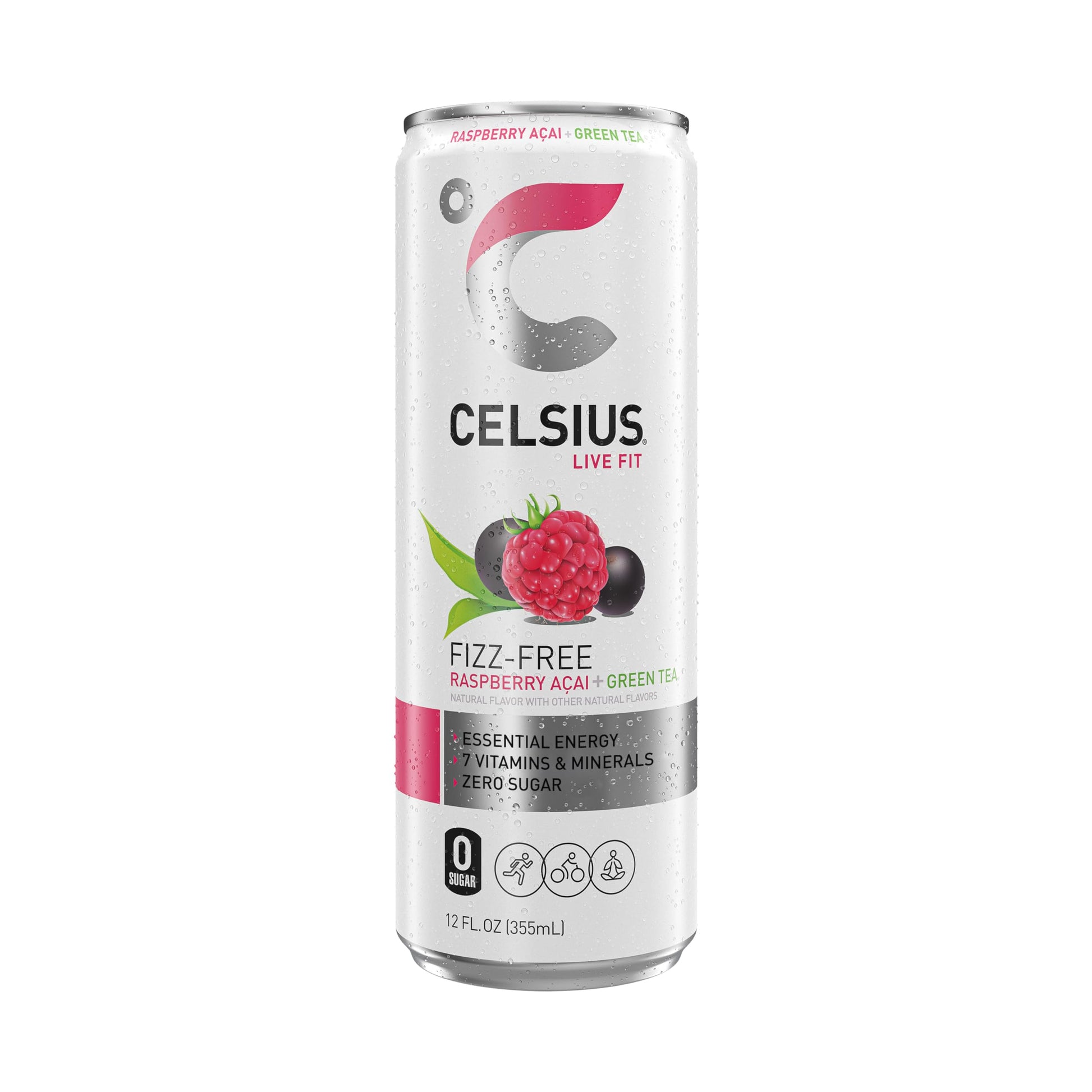 CELSIUS Raspberry Acai Green Tea, Functional Essential Energy Drink 12 Fl Oz (Pack of 12) Packaging may vary CELSIUS buy supplements canada
