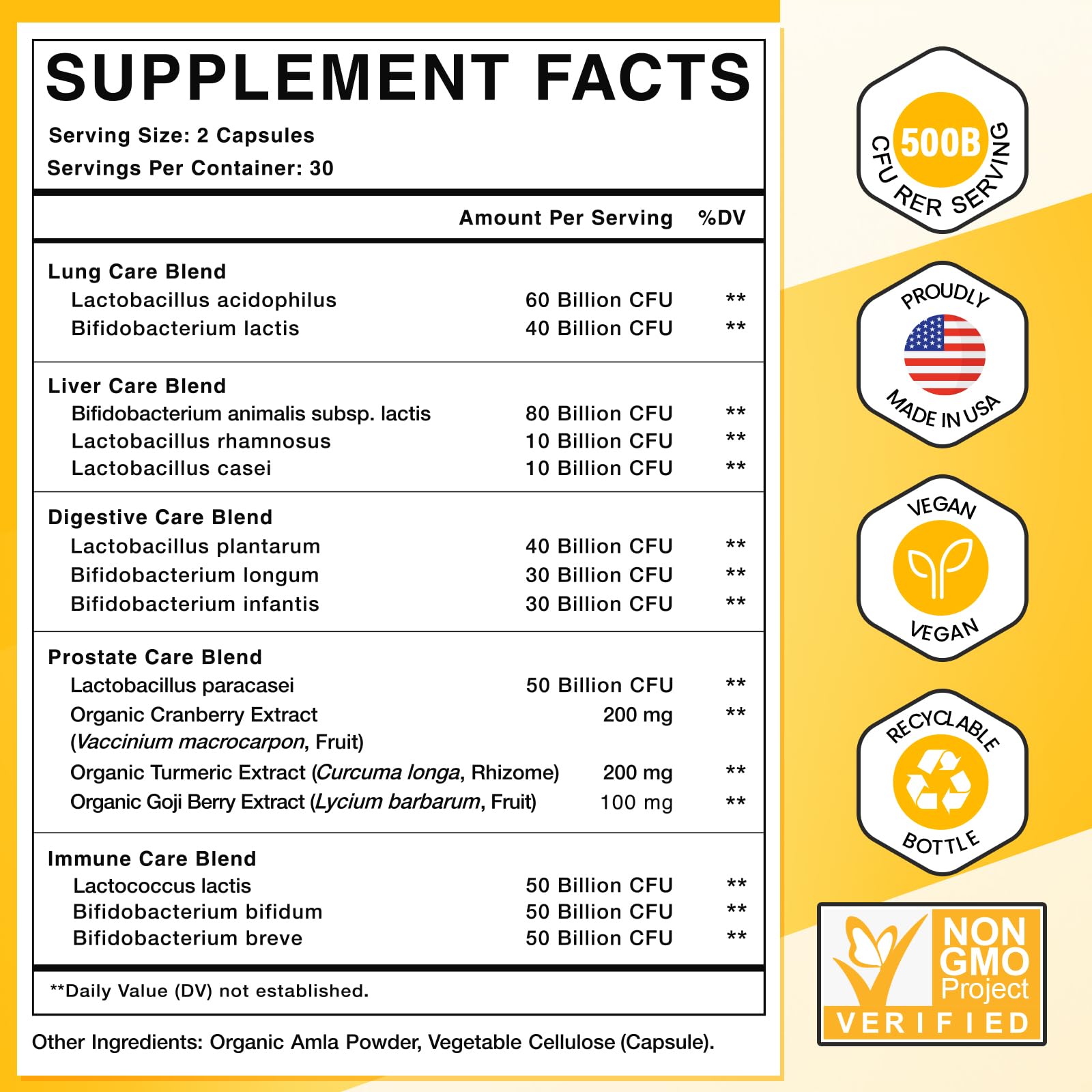Probiotics for Men, 500 Billion CFUs & 12 Strains Mens Probiotic with Turmeric Cranberry, Goji, Gut Health for Men, for Digestive Health, Gut, Bloating & Gas, Immune, Energy Support, 120-Day Supply RSETU buy supplements canada