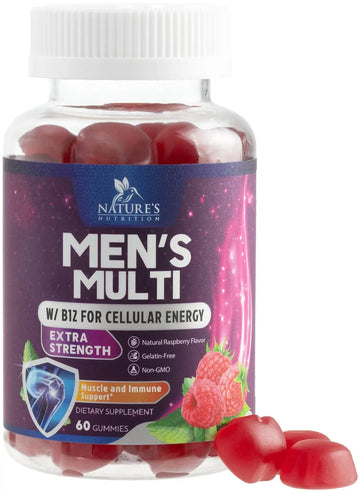 Multivitamin for Men - Complete Daily Mens Multivitamin Gummies with Vitamin D, B Vitamins, Zinc & More - Energy, Memory, Focus & Immune Health Support Nature's Nutrition buy supplements canada