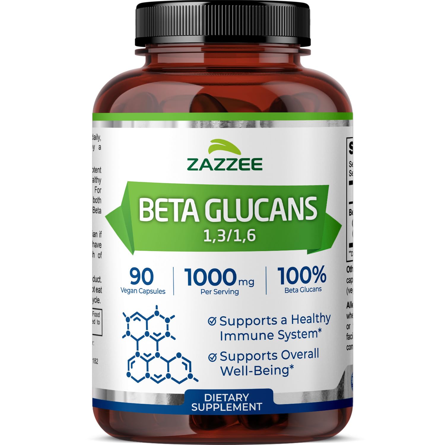 Zazzee Extra Strength 1,3/1,6 Beta Glucans, 1000 mg, 100% Concentrated, 90 Vegan Capsules, Supports a Healthy Immune System, 100% Vegetarian, All-Natural and Non-GMO Zazzee buy supplements canada