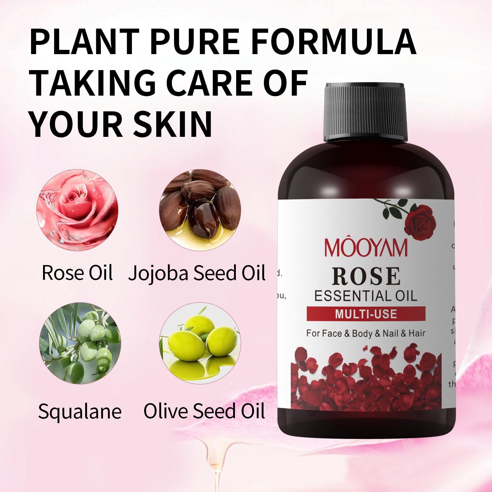 Rose Essential Oil Pure Rose Oil for Face 4OZ/118ML Organic Essential Oils for Diffuser Home Bedroom YAFUSIPE buy supplements canada