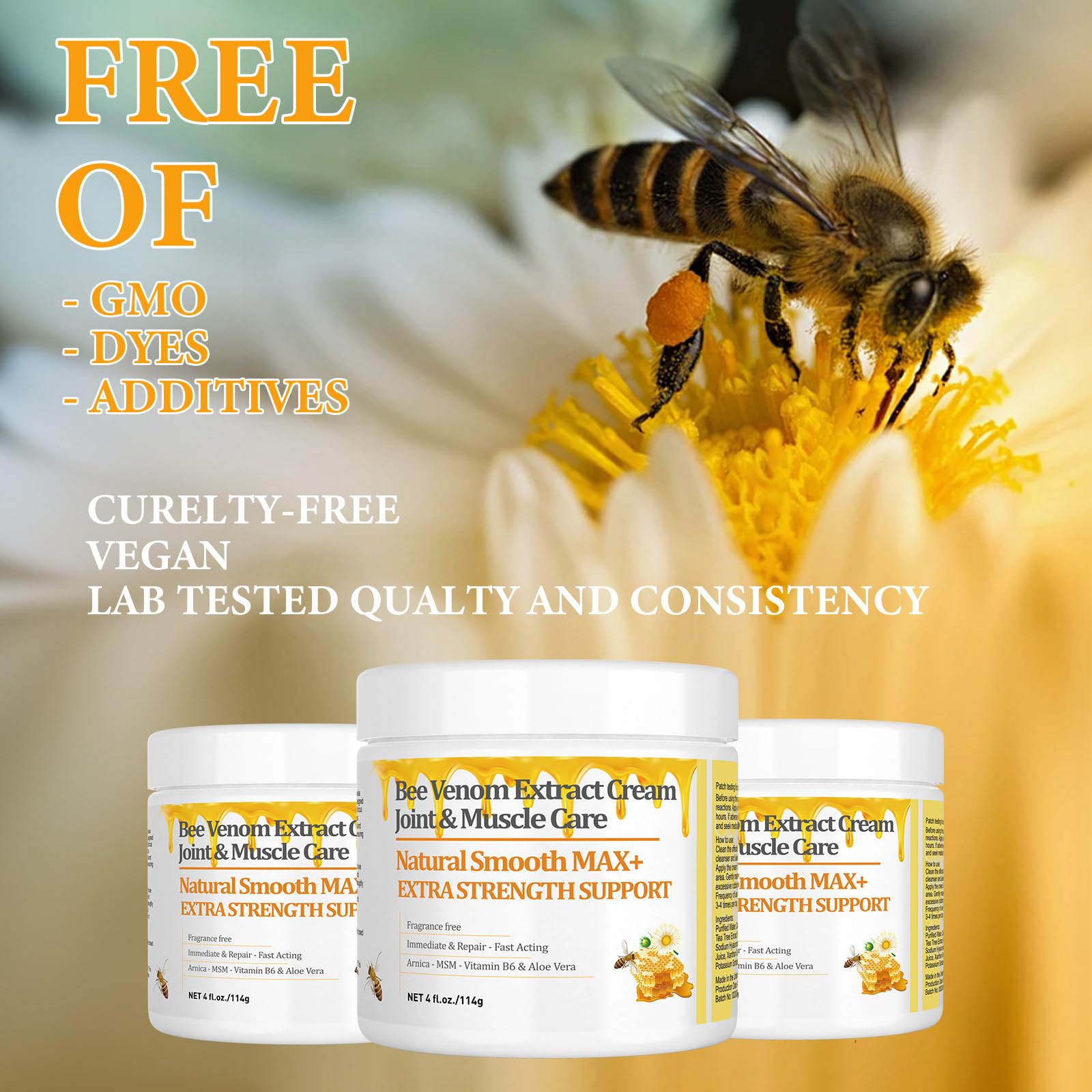 HIKCOSLLY New Zealand Bee Venom Cream, High Strength Recovery Muscle Joint Cream, Natural Organic, Soothe Back, Neck, Hands, Feet, Shoulder, Leg, Knee, Ankle Pain HIKCOSLLY buy supplements canada