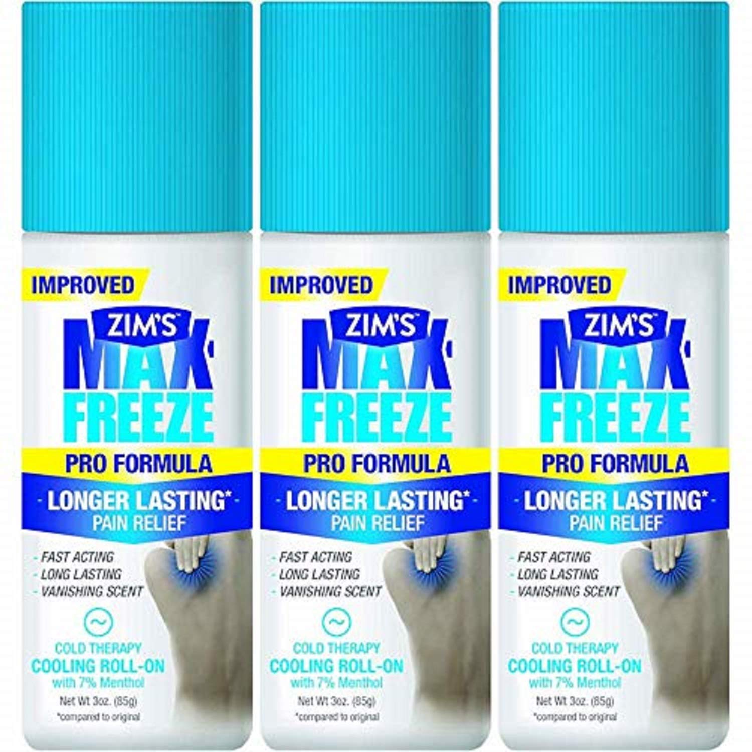 Zim's Max Freeze Pro Formula Longer Lasting Pain Relief Cold Therapy Cooling Roll-On 3 Oz. (Pack of 3) Wutsar buy supplements canada