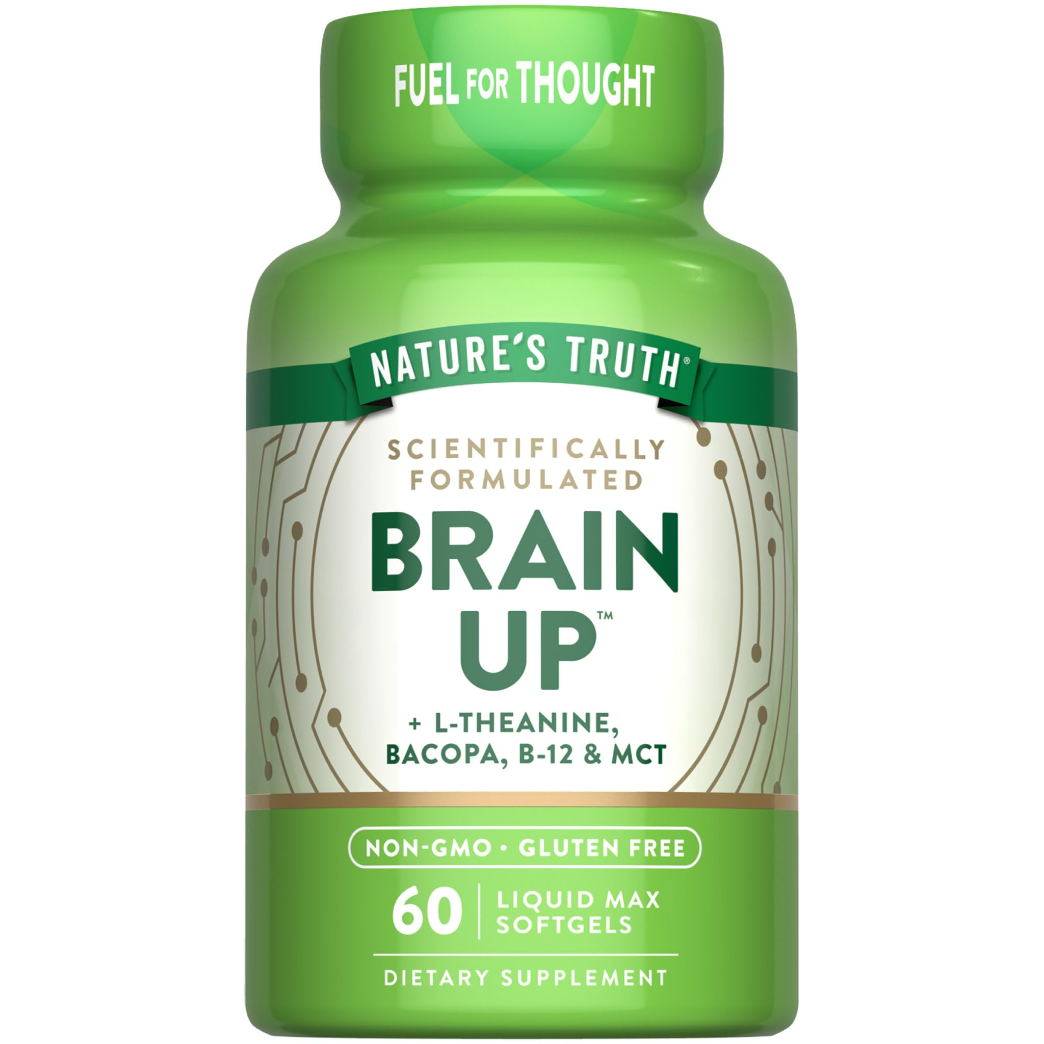 Nature's Truth Brain Up Softgels | 60 Count | with L-Theanine, Bacopa, B-12 & MCT | Non-GMO and Gluten Free Supplement Nature's Truth buy supplements canada