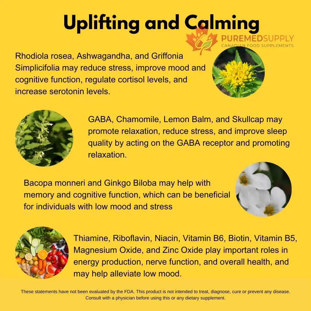 4BETTERMOOD Positivity & Stamina Capsule (30ct) Premium Mood Supplement - Enhance Mood & Promote Emotional Balance - Rhodiola, L-Theanine. Bocopa monnnieri, Velvet Bean, Skull Cap & Ashwaganda. 4BETTERMOOD Positivity & Stamina buy supplements canada