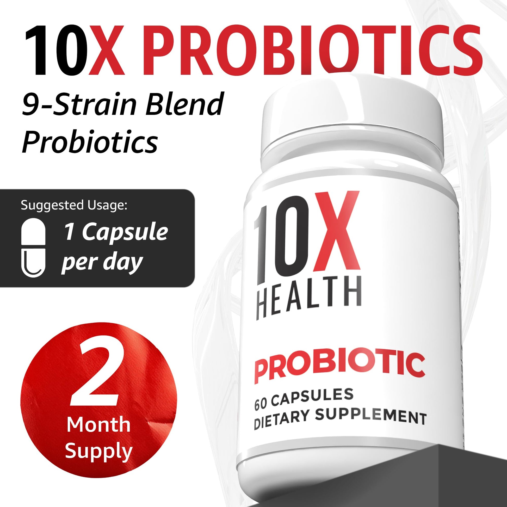 10X Health Probiotics for Men - 60 Capsules Immune Support Supplement & Probiotics for Digestive Health with Lactobacillus Rhamnosus, 10X Health System buy supplements canada