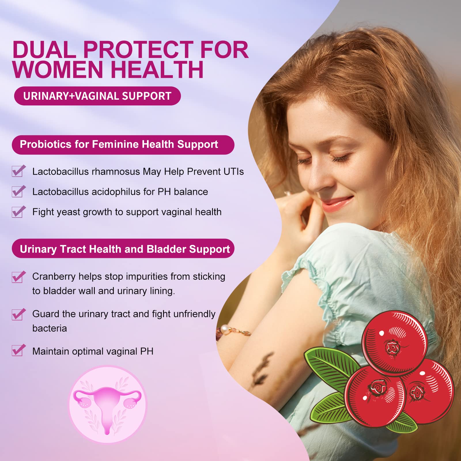 OMOGS Women's Probiotic, with Cranberry Extract, Organic Prebiotics & Vitamin C, 90 Billion CFUs,18 Strains, Help for Boost Immune, Digestive, Gut Health & Women's Health OMOGS buy supplements canada