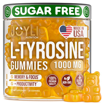 Joyli L Tyrosine Gummies 1000MG - L-Tyrosine Supplement for Kids & Adults - Calm & Focus Gummies for Brain, Memory, Mood, and Energy - 500mg L- Tyrosine Powder per Gummy - Vegan, Gluten-Free JOYLI Nutrition buy supplements canada