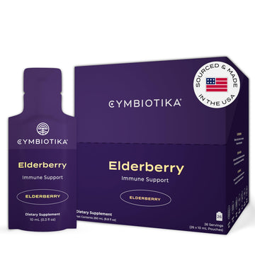 CYMBIOTIKA Adults Elderberry Boost Supplement – Organic Elderberry with Vitamin E for Immune Support – Gluten-Free, Vegan, Keto (Pack of 26) CYMBIOTIKA buy supplements canada