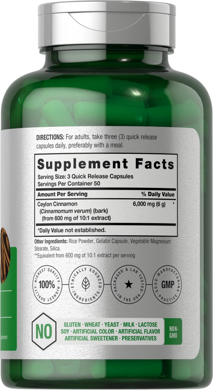 Ceylon Cinnamon Capsules | 6000 mg | 150 Count | Non-GMO & Gluten Free Supplement Horbäach buy supplements canada