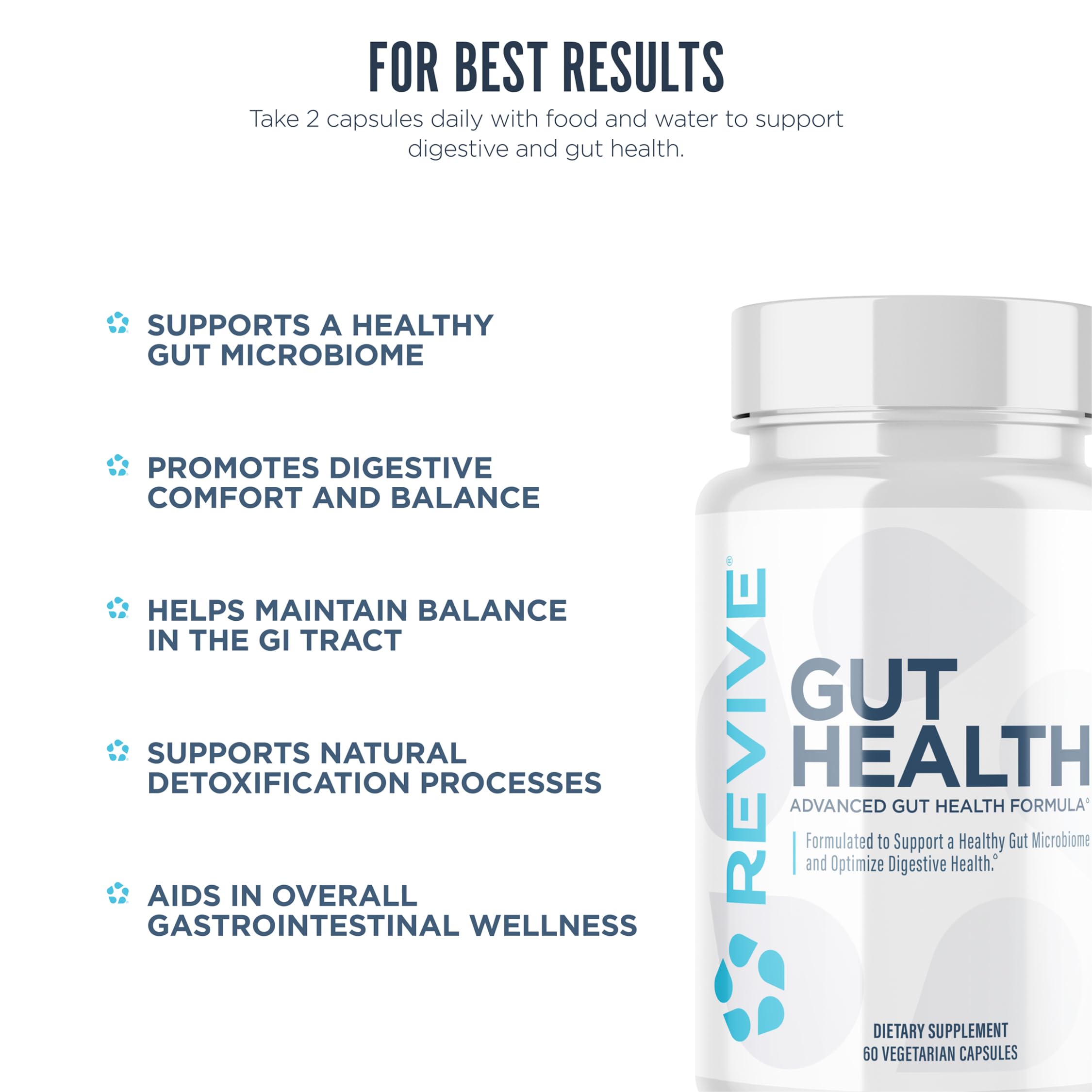 Revive MD Gut Health Supplements for Men & Women - Daily Gut Repair & Digestive Health Support Formula with Thyme, Oregano & Milk Thistle Revive buy supplements canada