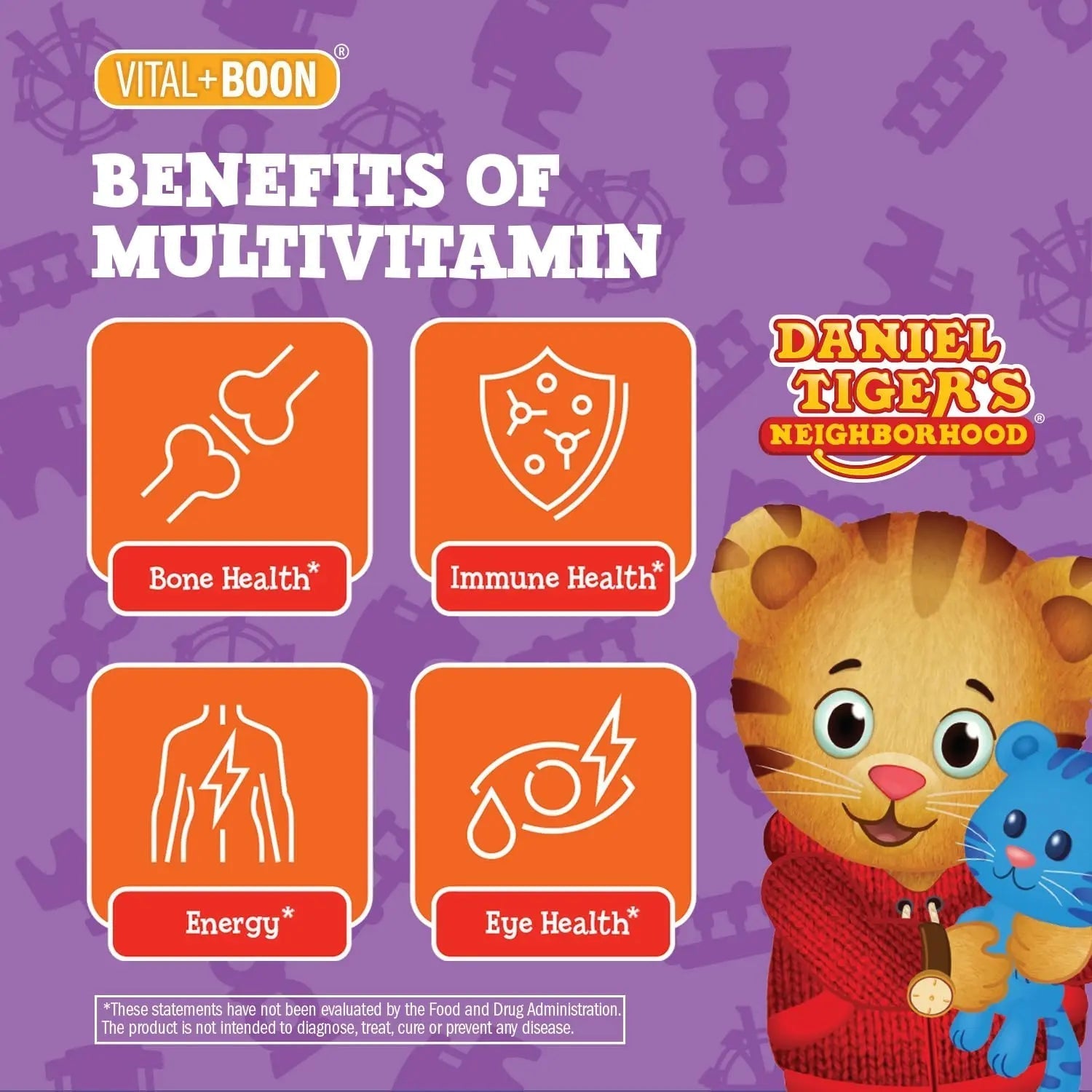 Daniel Tiger - Kids Multivitamin Jellybeans (210 Jellybean Bottle) Toddler 2+ & Kids Vitamins - 13 Essential Vitamins & Minerals to Support Bone Health Vital+Boon buy supplements canada