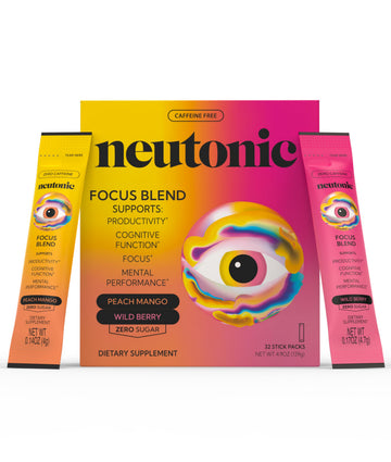 Neutonic Nootropic Focus Blend Powder | Peach Mango & Wild Berry 32 Sticks | Caffeine Free, Zero Sugar | Support Memory, Mental Clarity, Cognitive Function | Boost Focus, Energy, Brain Health Neutonic buy supplements canada